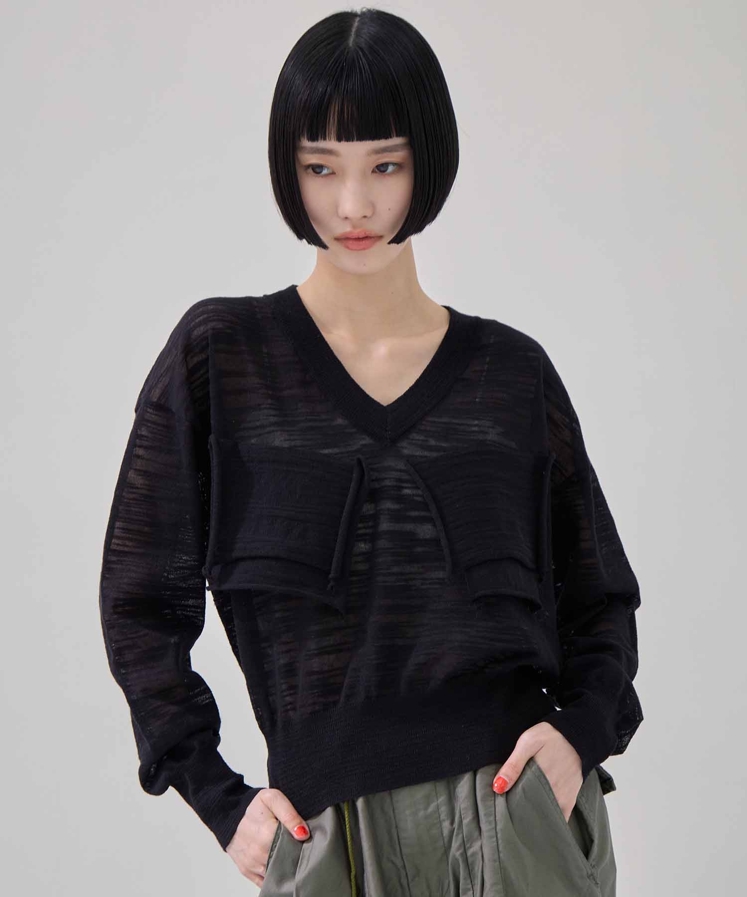 T*D* V-NECK SHEER KNIT kotohayokozawa