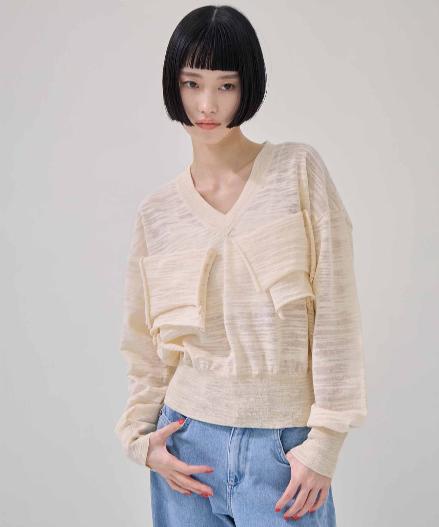 T*D* V-NECK SHEER KNIT kotohayokozawa