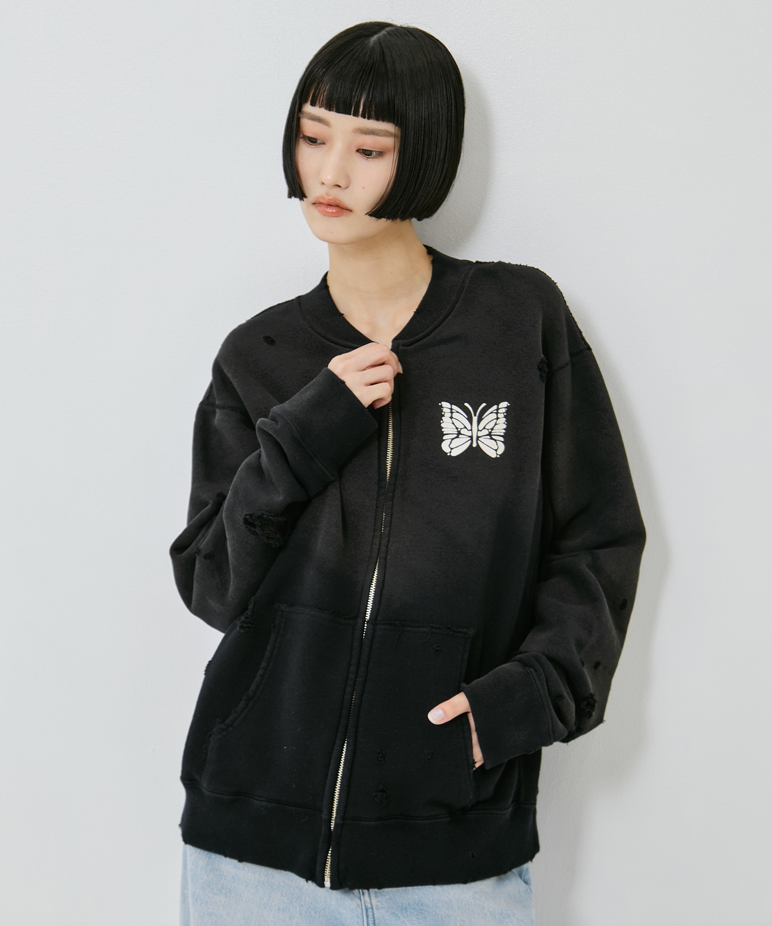 Deconstructed Zipped Sweat Needles