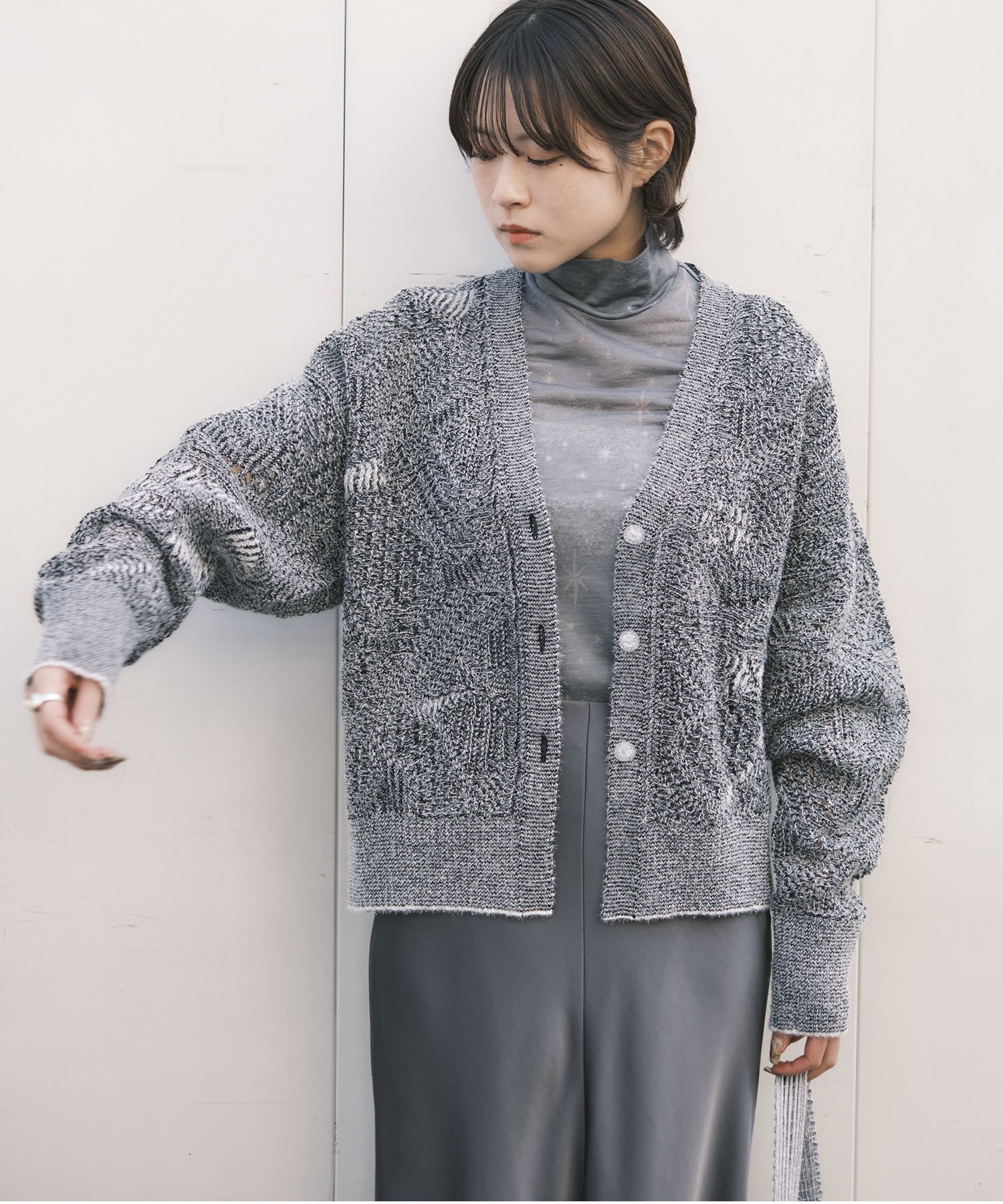Shimmering Knit Cardigan Mame Kurogouchi
