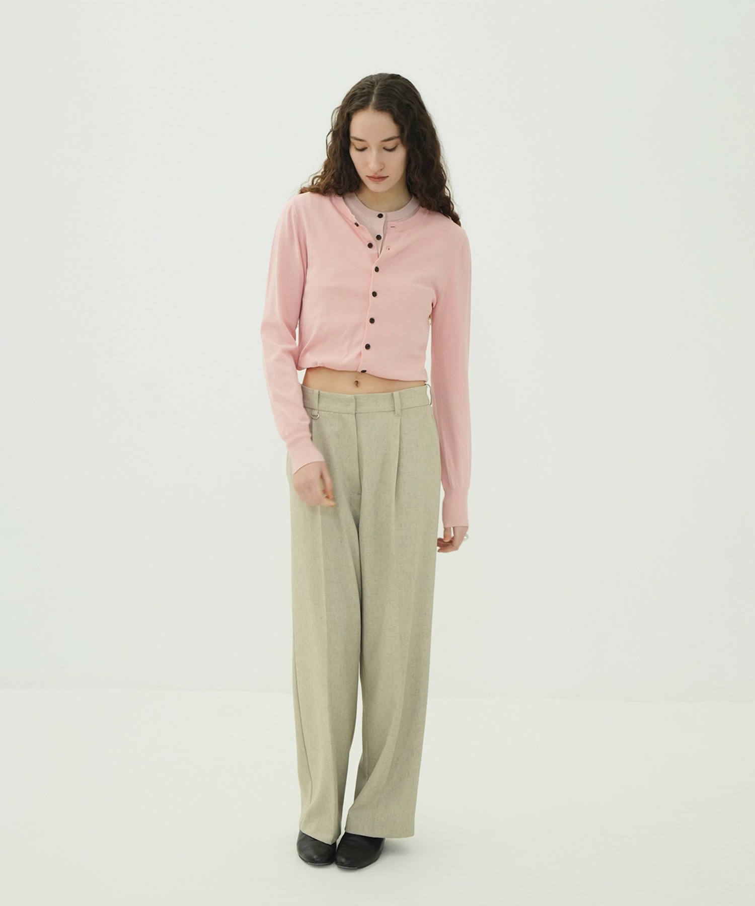 W LAYERED KNIT CARDIGAN CLANE