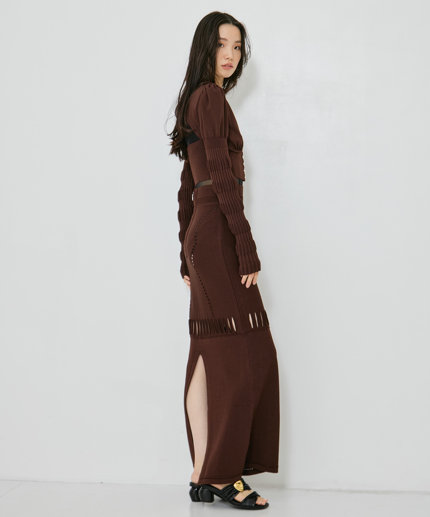 別注 STRIPE KNIT SHORT CARDIGAN FETICO