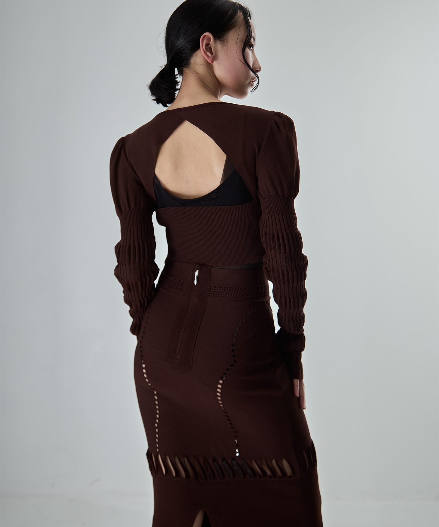 別注 STRIPE KNIT SHORT CARDIGAN FETICO