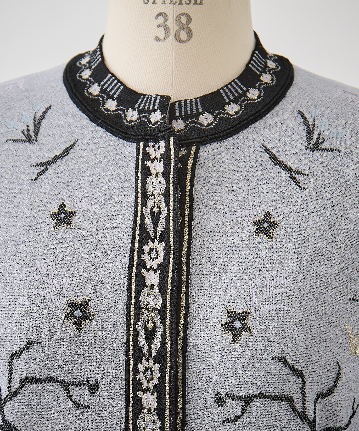 Layered Jacquard Knit Cardigan Mame Kurogouchi