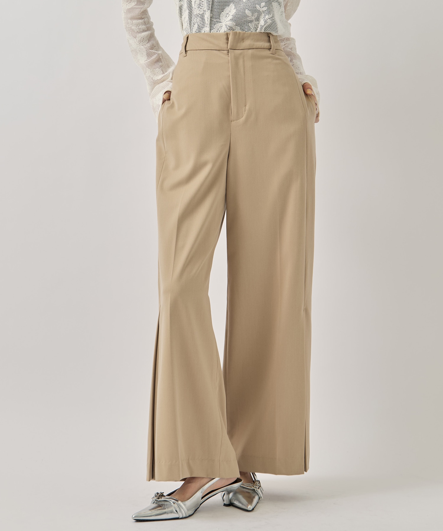 HEM TUCK STRAIGHT WIDE PANTS AMERI