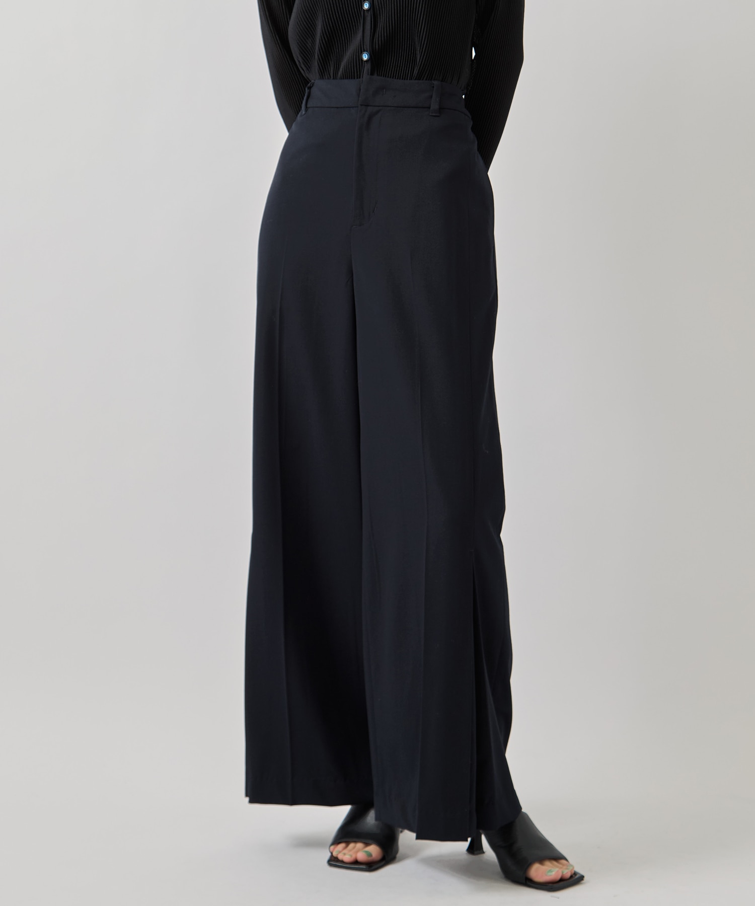 HEM TUCK STRAIGHT WIDE PANTS AMERI