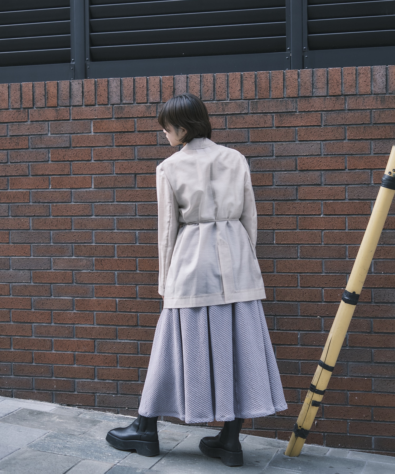 Shirring Jersey Jacquard Flare Skirt Mame Kurogouchi