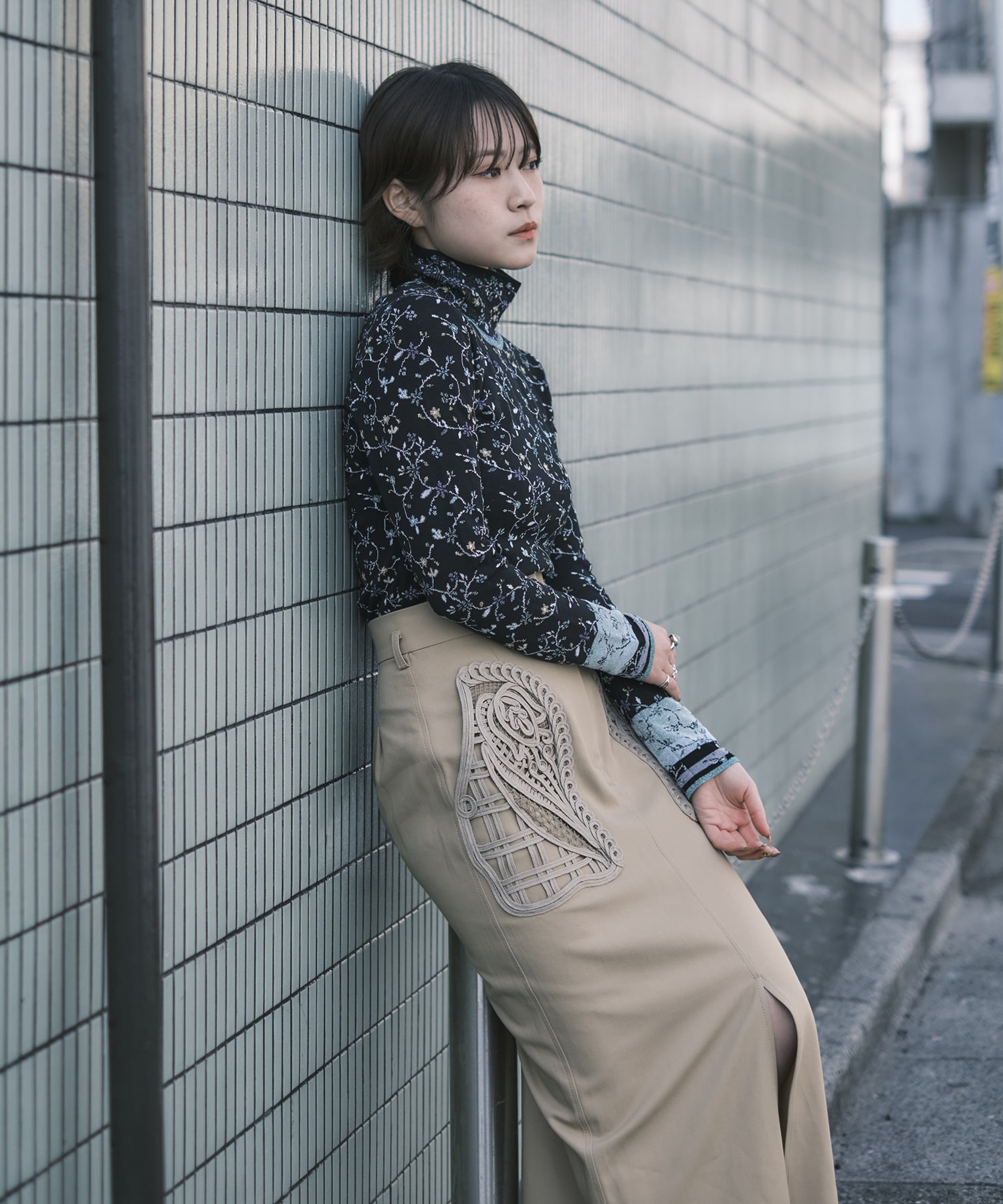 Cording Embroidery Detailed I-line Skirt Mame Kurogouchi
