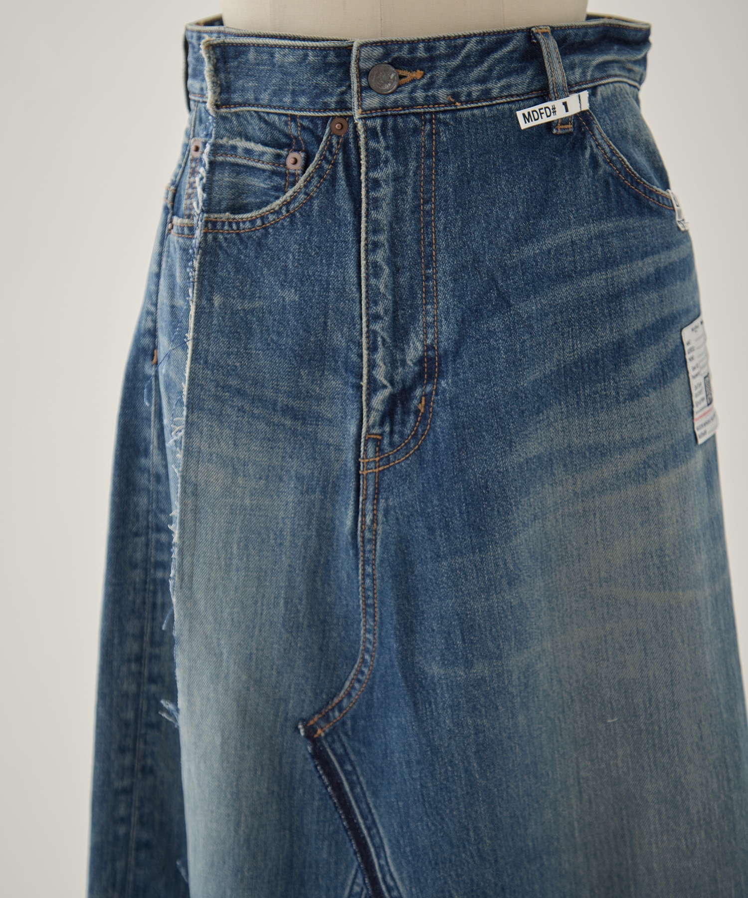 DENIM PANTS COMBINED SKIRT Maison MIHARA YASUHIRO