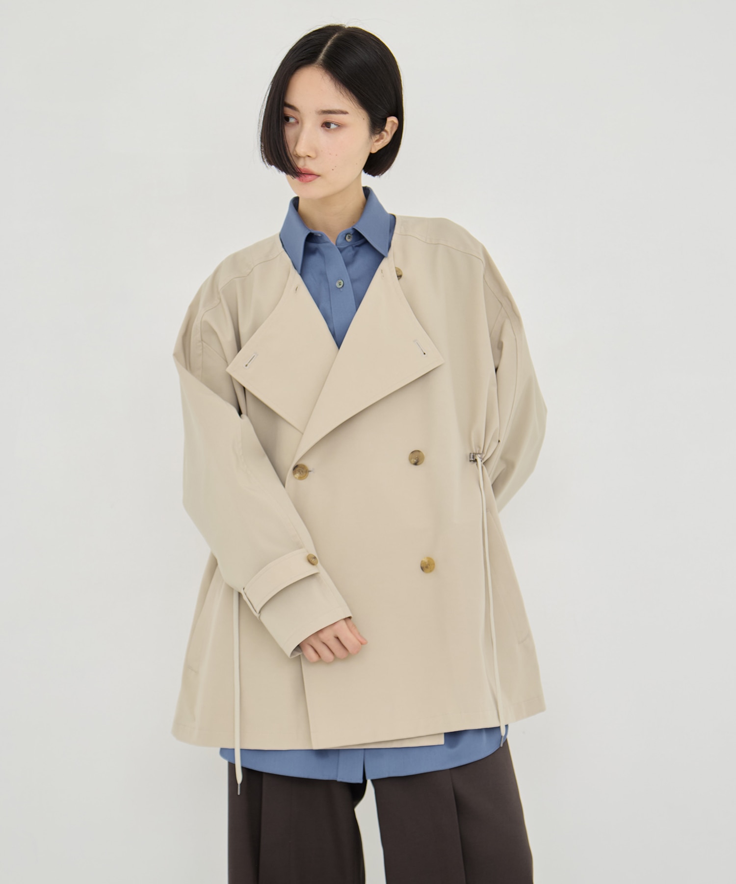 グログランスタンドカラーブルゾン VACHEMENT