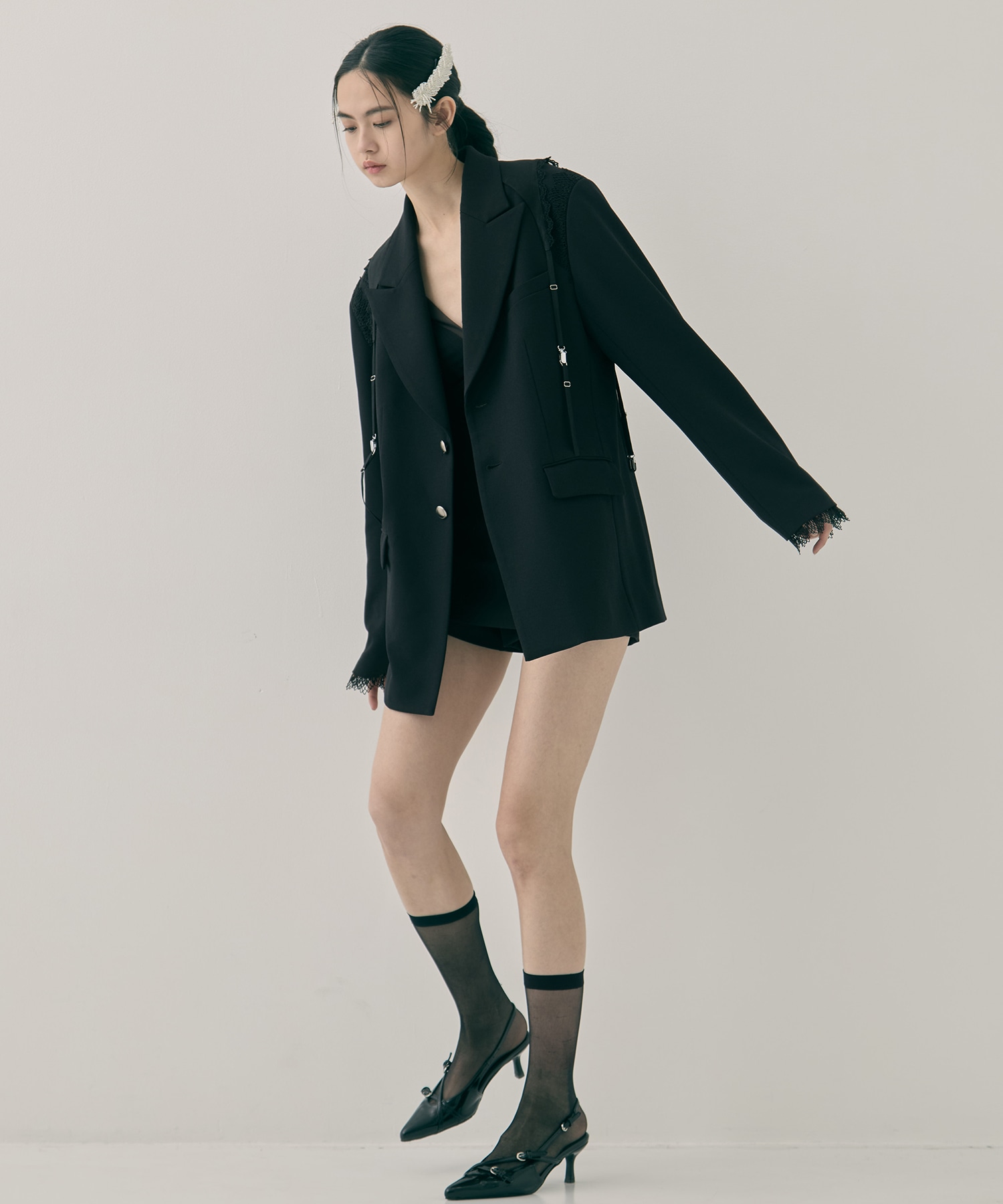 garter collar peaked lapel jacket tanakadaisuke