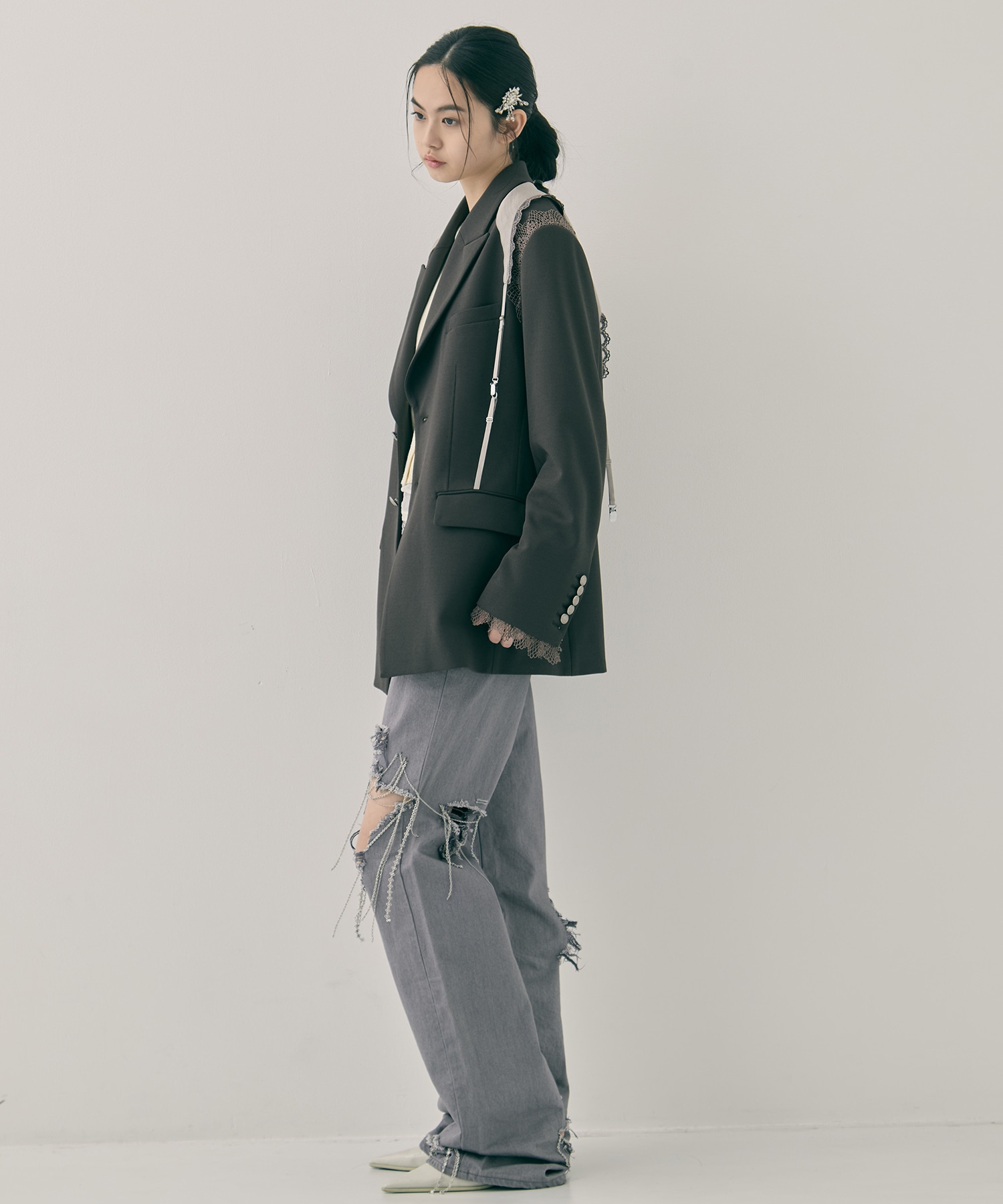 garter collar peaked lapel jacket tanakadaisuke