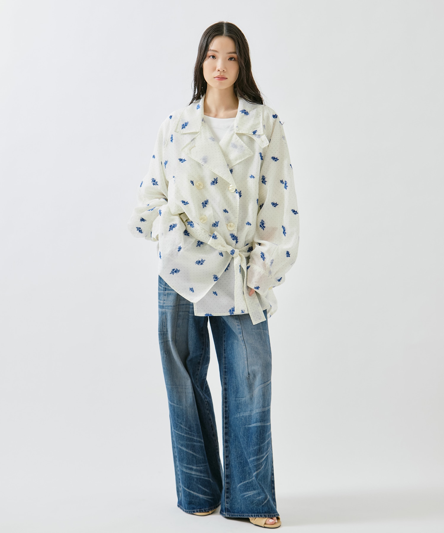 DOT FLOWER VEIL TRENCH AMERI