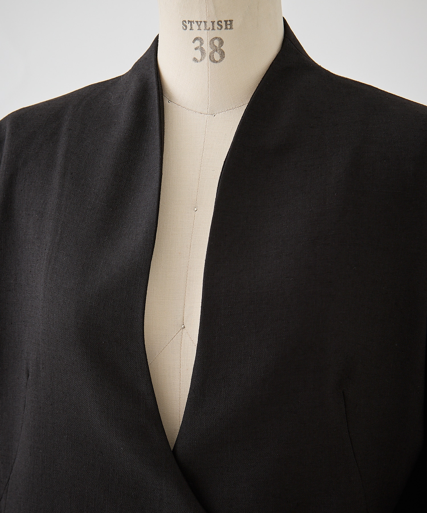 Triacetate Polyester Collarless Jacket Mame Kurogouchi