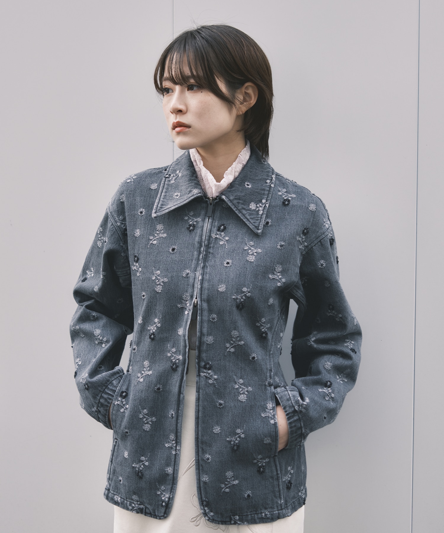 Floral Jacquard Denim Jacket Mame Kurogouchi