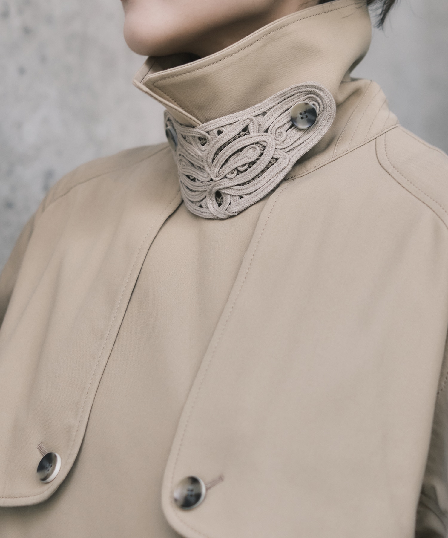 Cording Embroidery Detailed Trench Coat Mame Kurogouchi