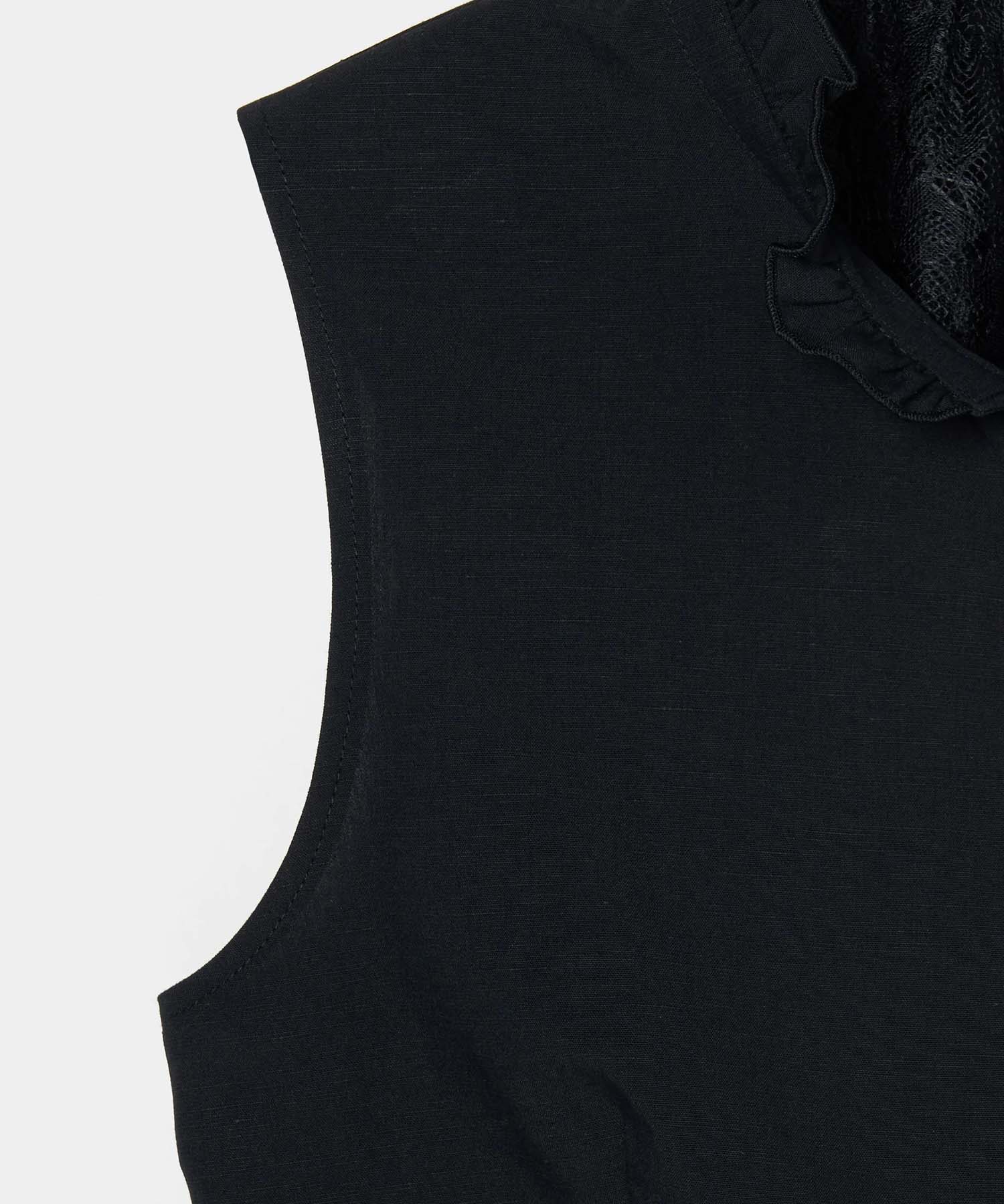 back lace curtain no sleeve blouse tanakadaisuke