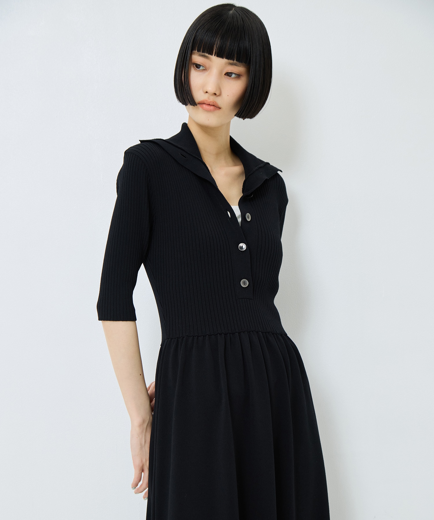 Sailor Collar Knit Dress STUDIOUS