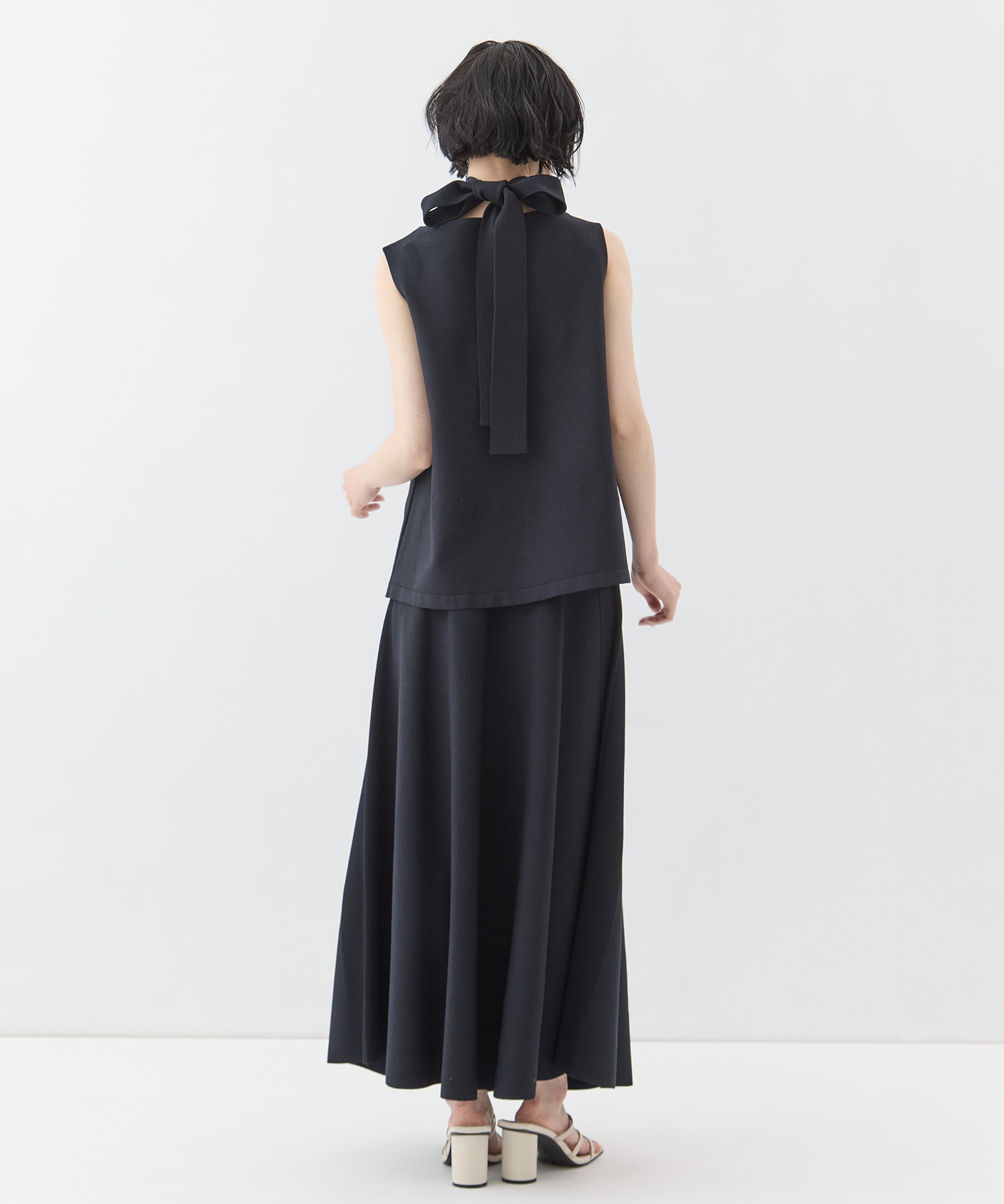 別注no sleeve knit tops WRAPINKNOT