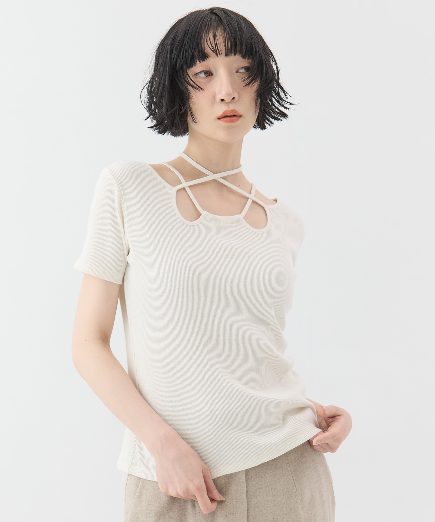 Glitter ivy halfsleeve tops MURRAL