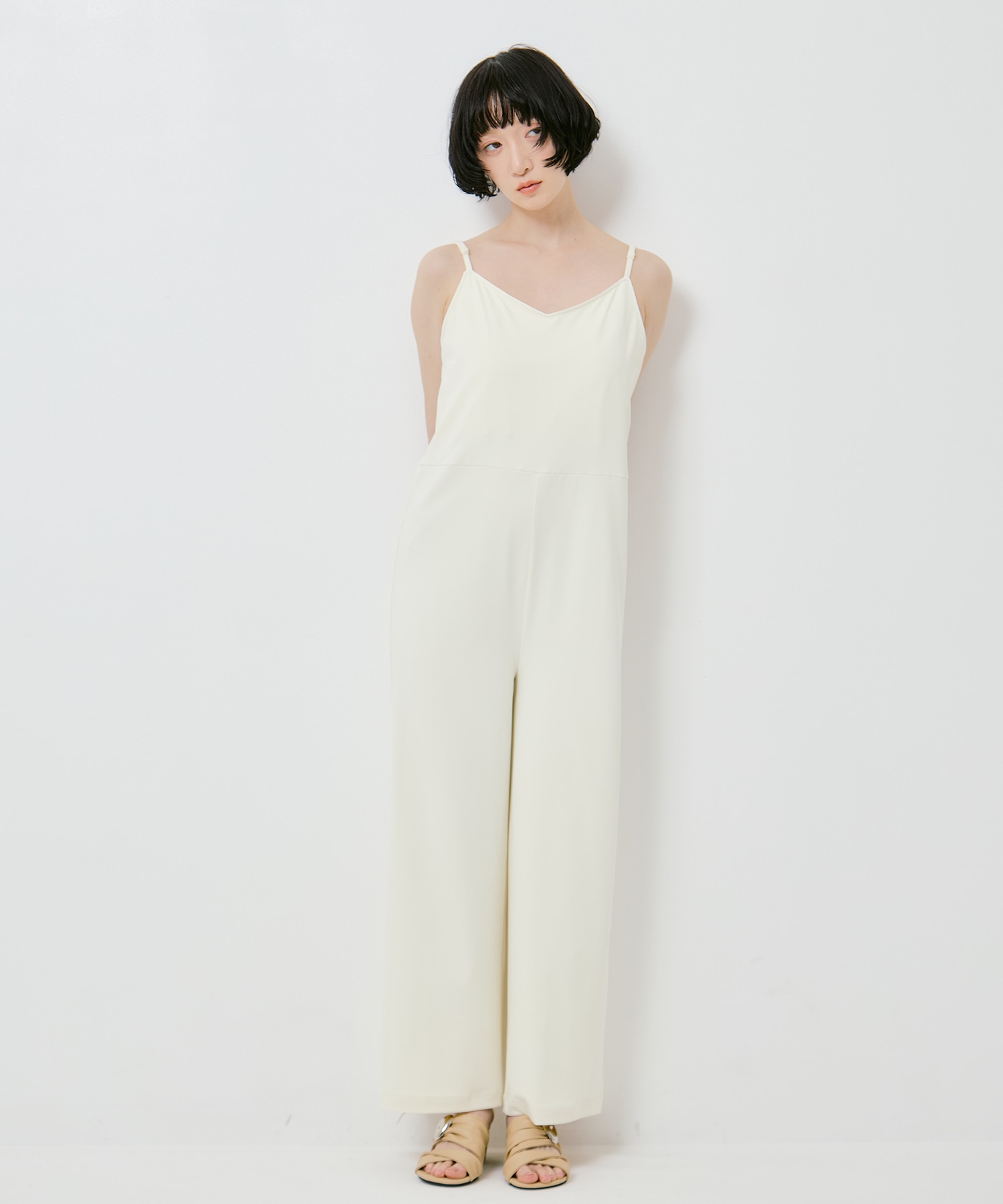 2WAY SILHOUETTE V NECK ROMPERS AMERI