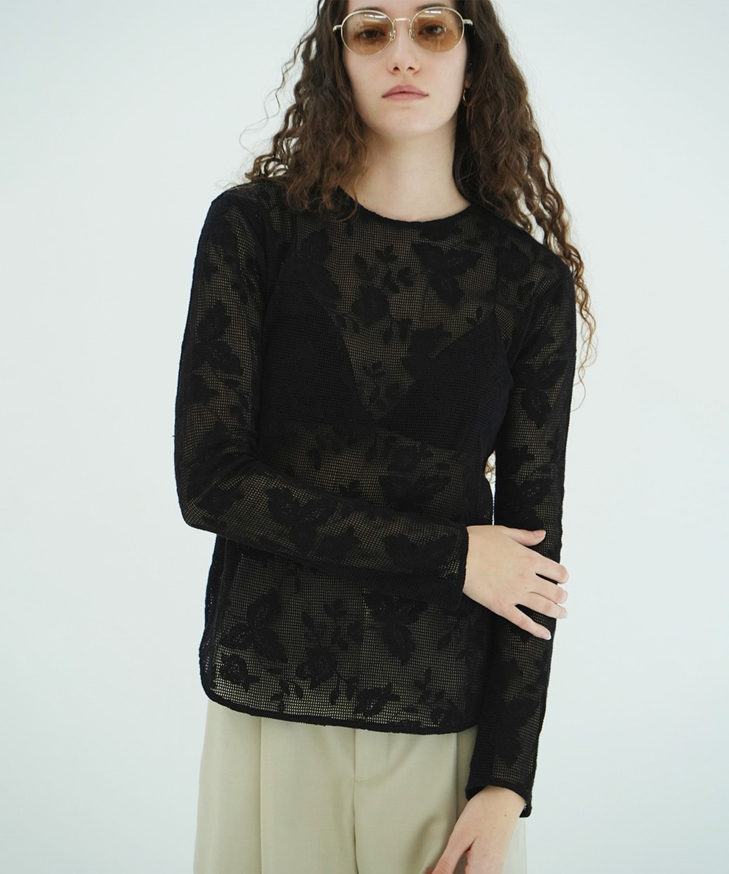 BACK DESIGN FLOWER LACE TOPS CLANE