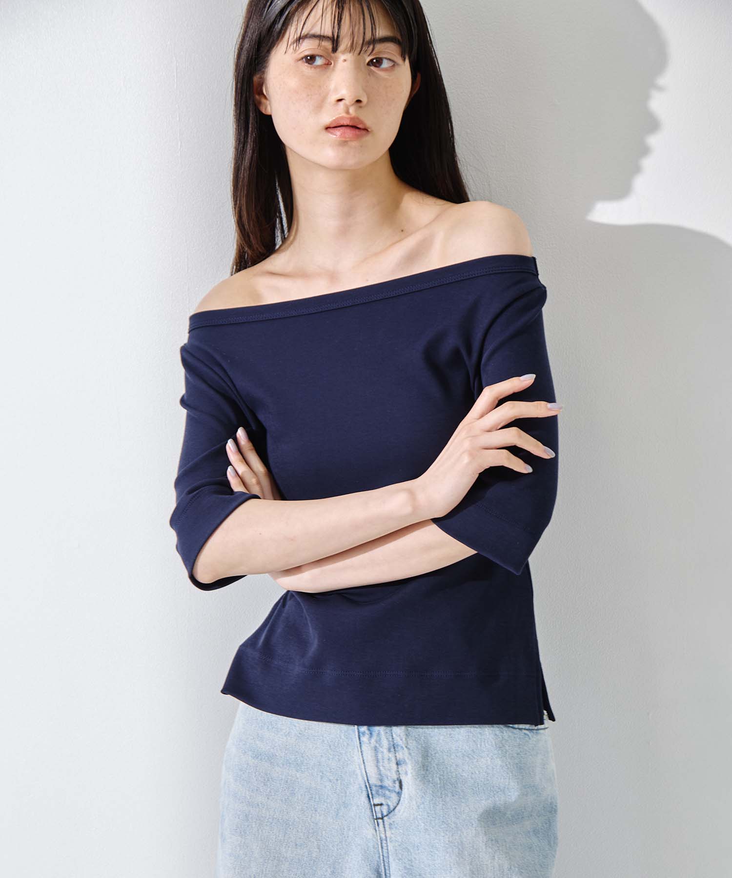 Luxury Cotton Boat Neck Tee 