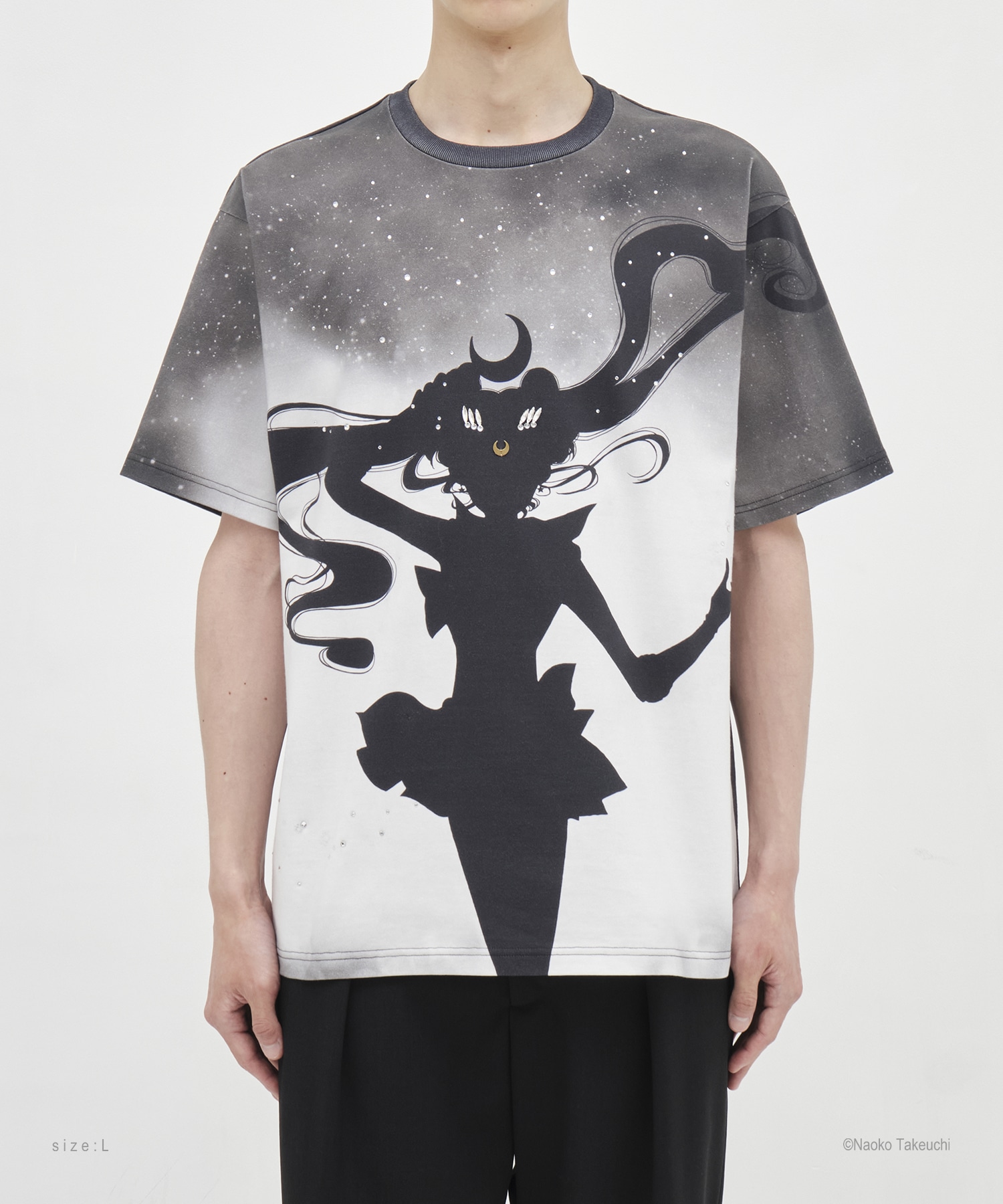 Sailor Moon silhouette bijou T-shirt　L tanakadaisuke