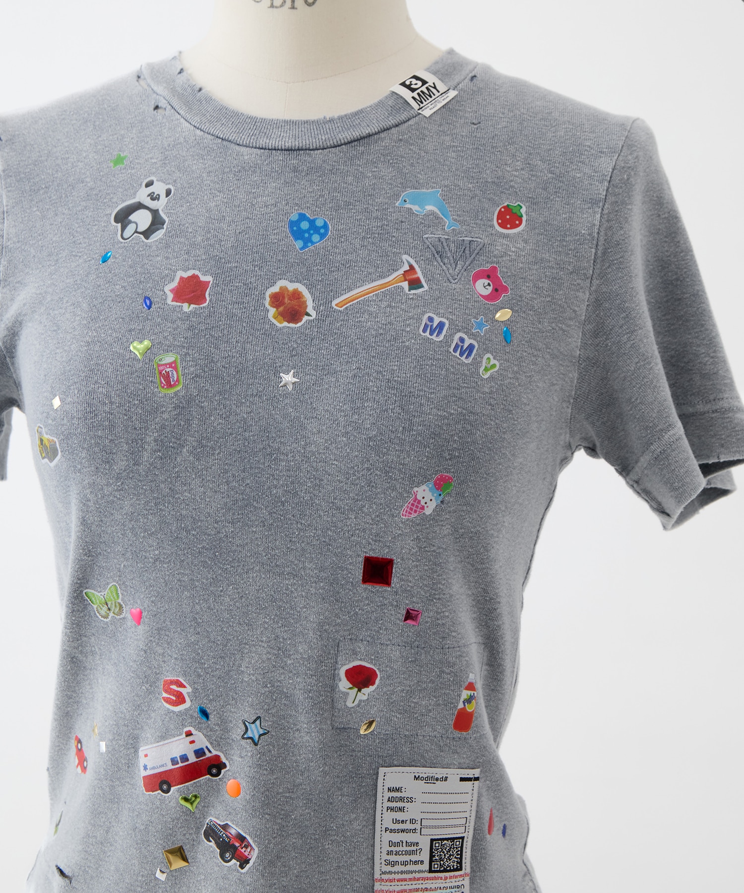 BLEACHED KIDS STICKER MINI TEE Maison MIHARA YASUHIRO