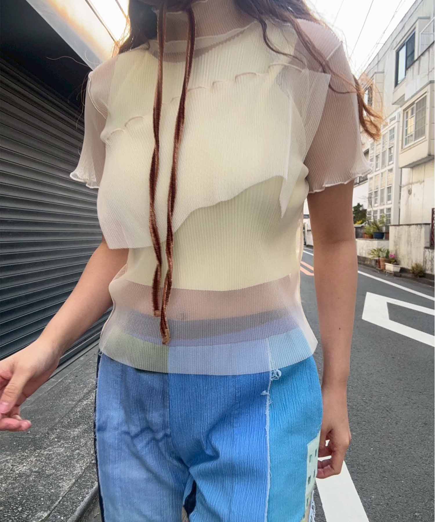 GHOST TODO TOP SHORTSLEEVE HIGHNECK +INNER kotohayokozawa