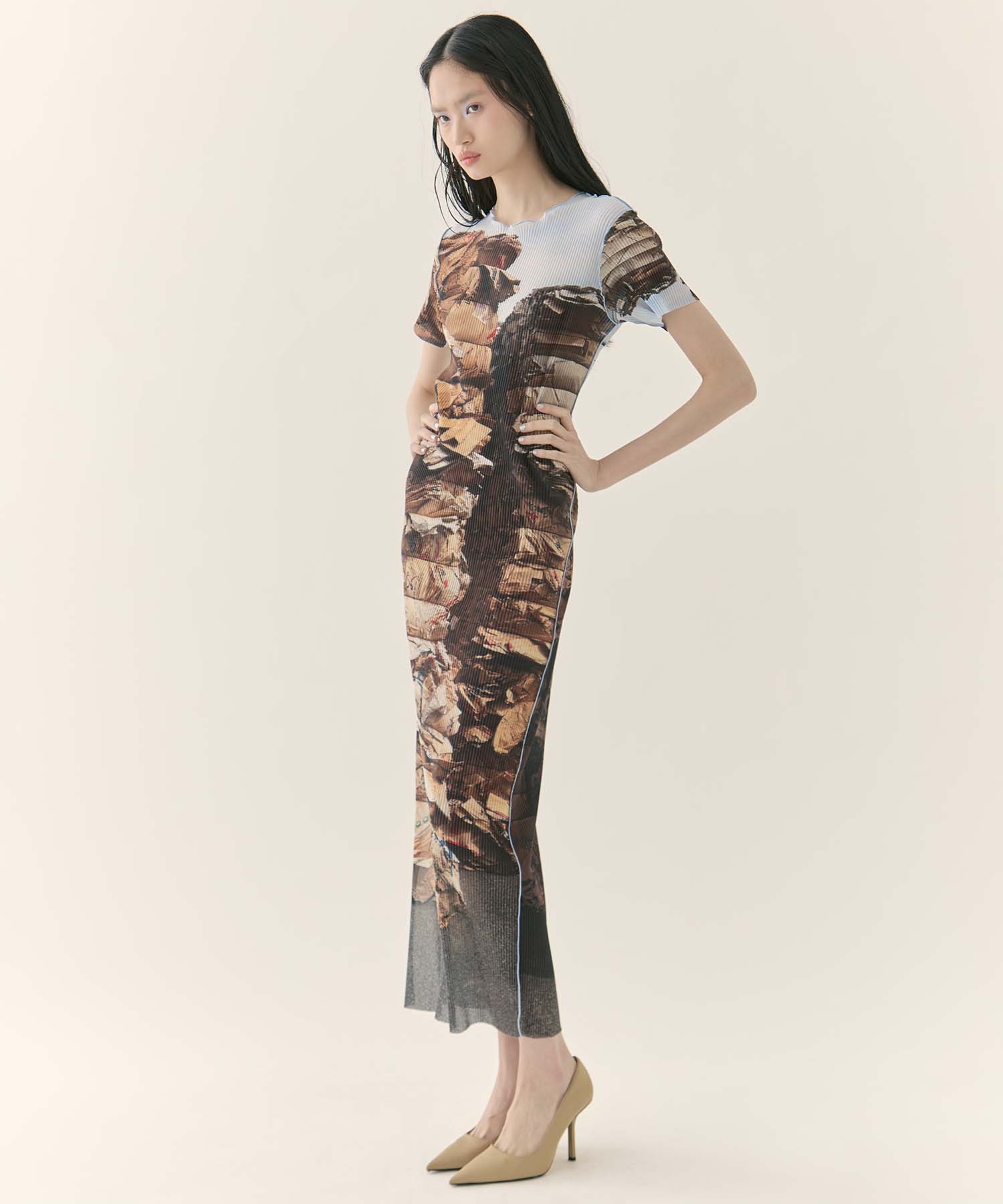 SHEER GRAPHIC DRESS SHORTSLEEVE kotohayokozawa