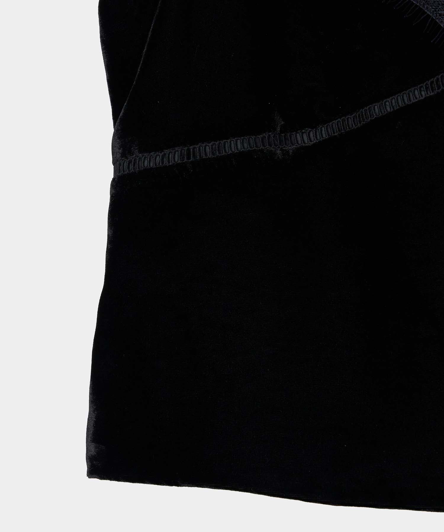 flower lace black velour camisole tops tanakadaisuke