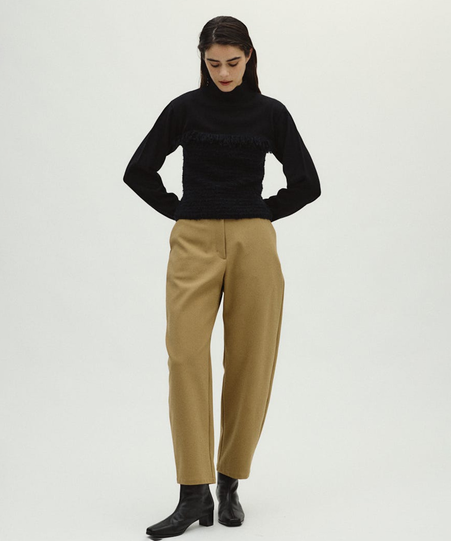 Tweed docking knit tops RIM.ARK