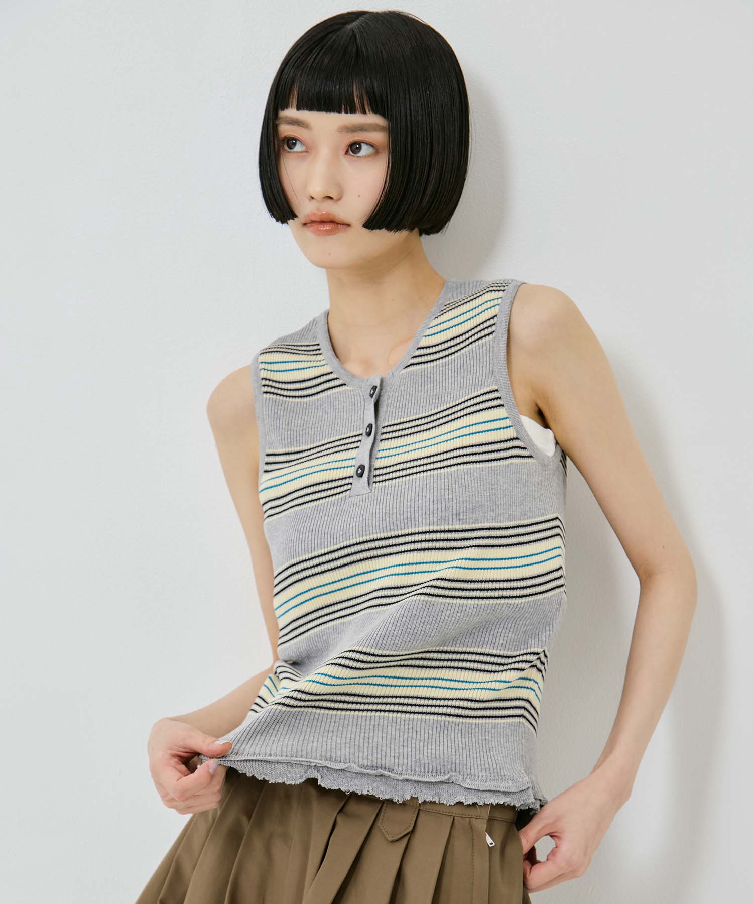 AKES-012K【ボーダーニットトップス】 AKANE UTSUNOMIYA