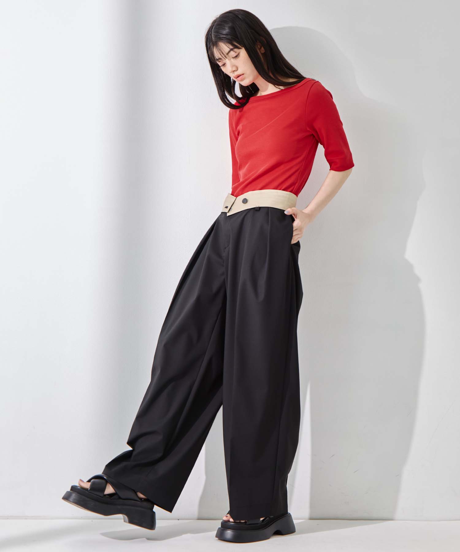 Double Tucked Stretch Trousers STUDIOUS