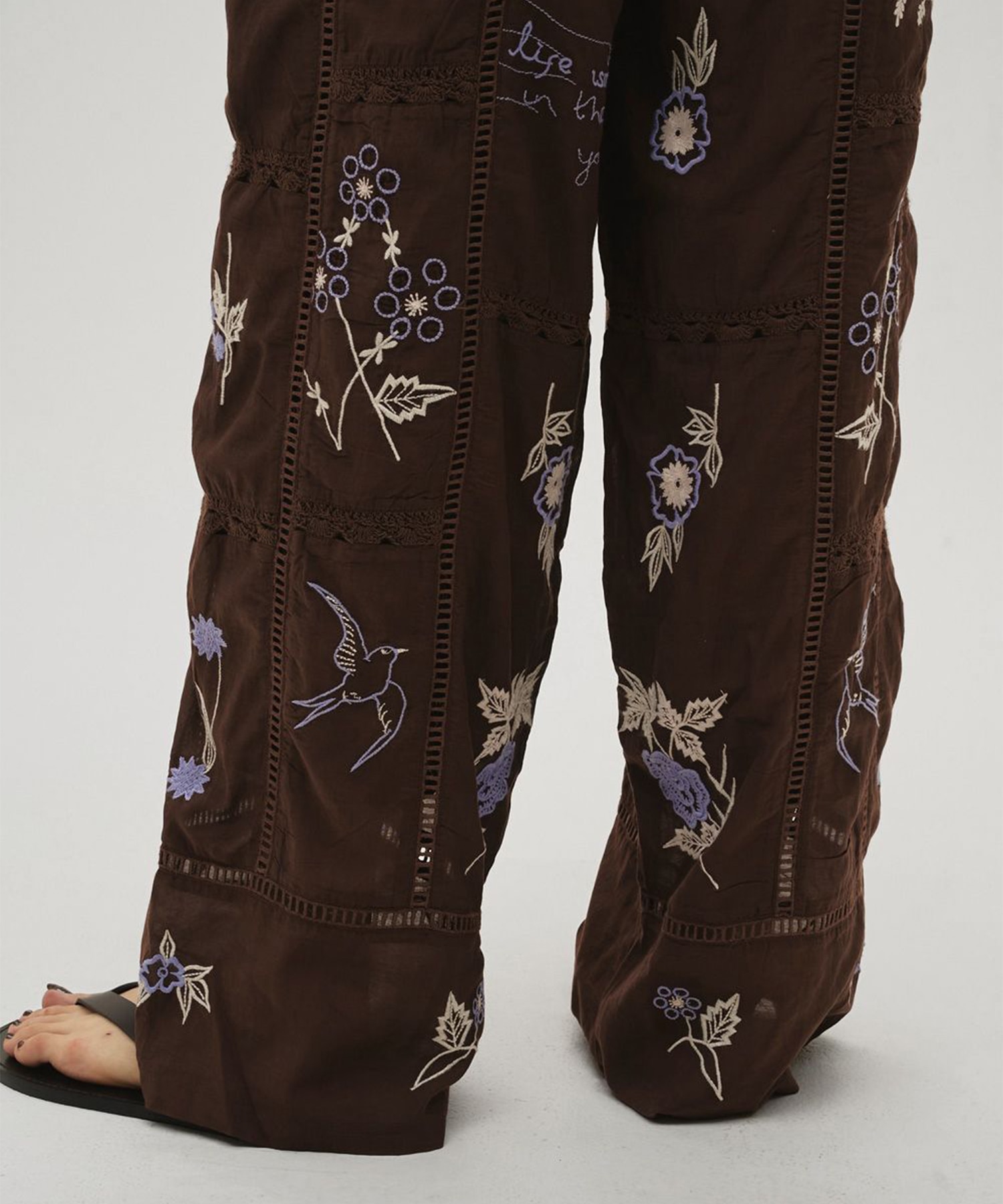 Embroidery Patchwork Trousers TODAYFUL