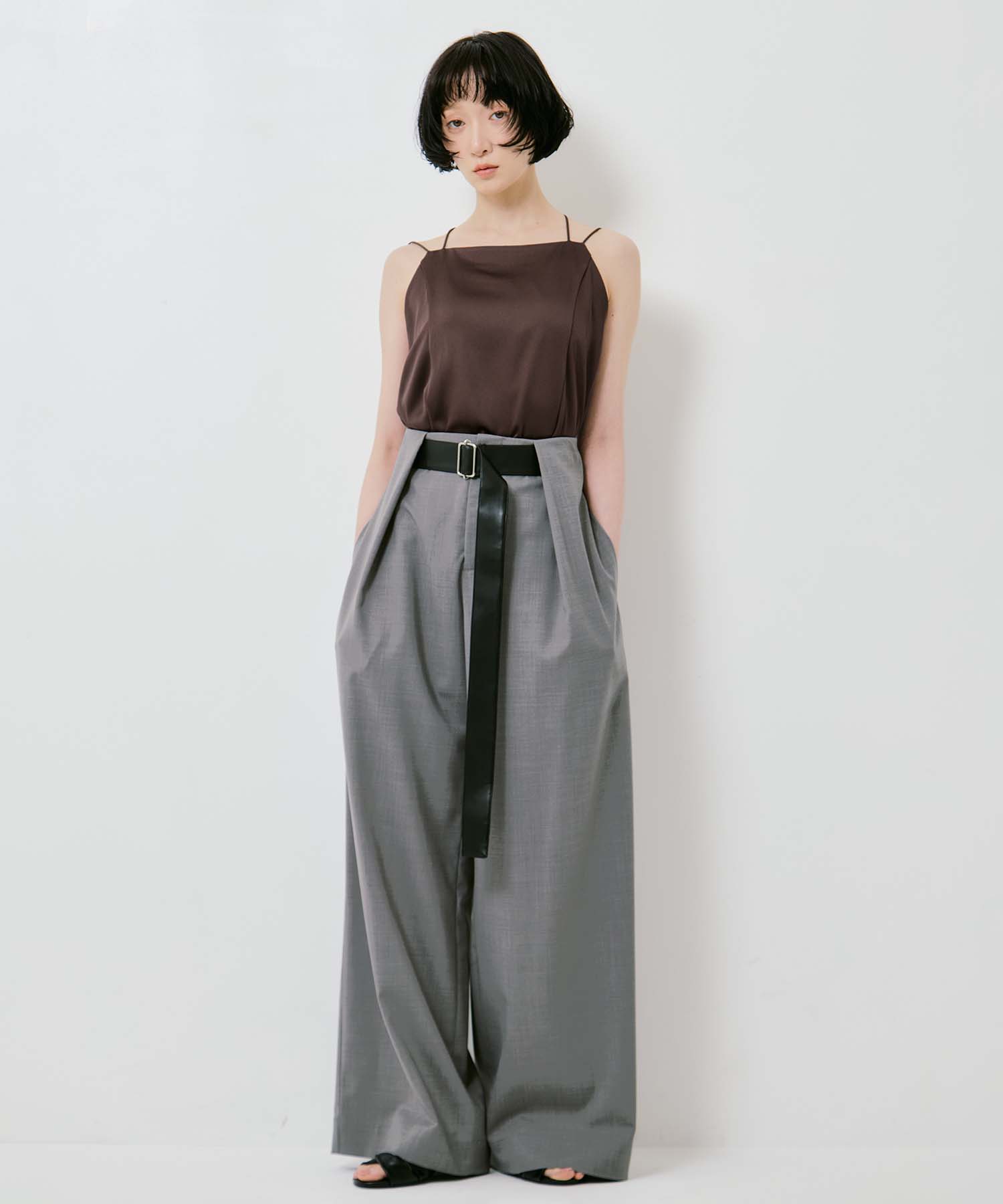Summer Wool Belted Trousers STUDIOUS