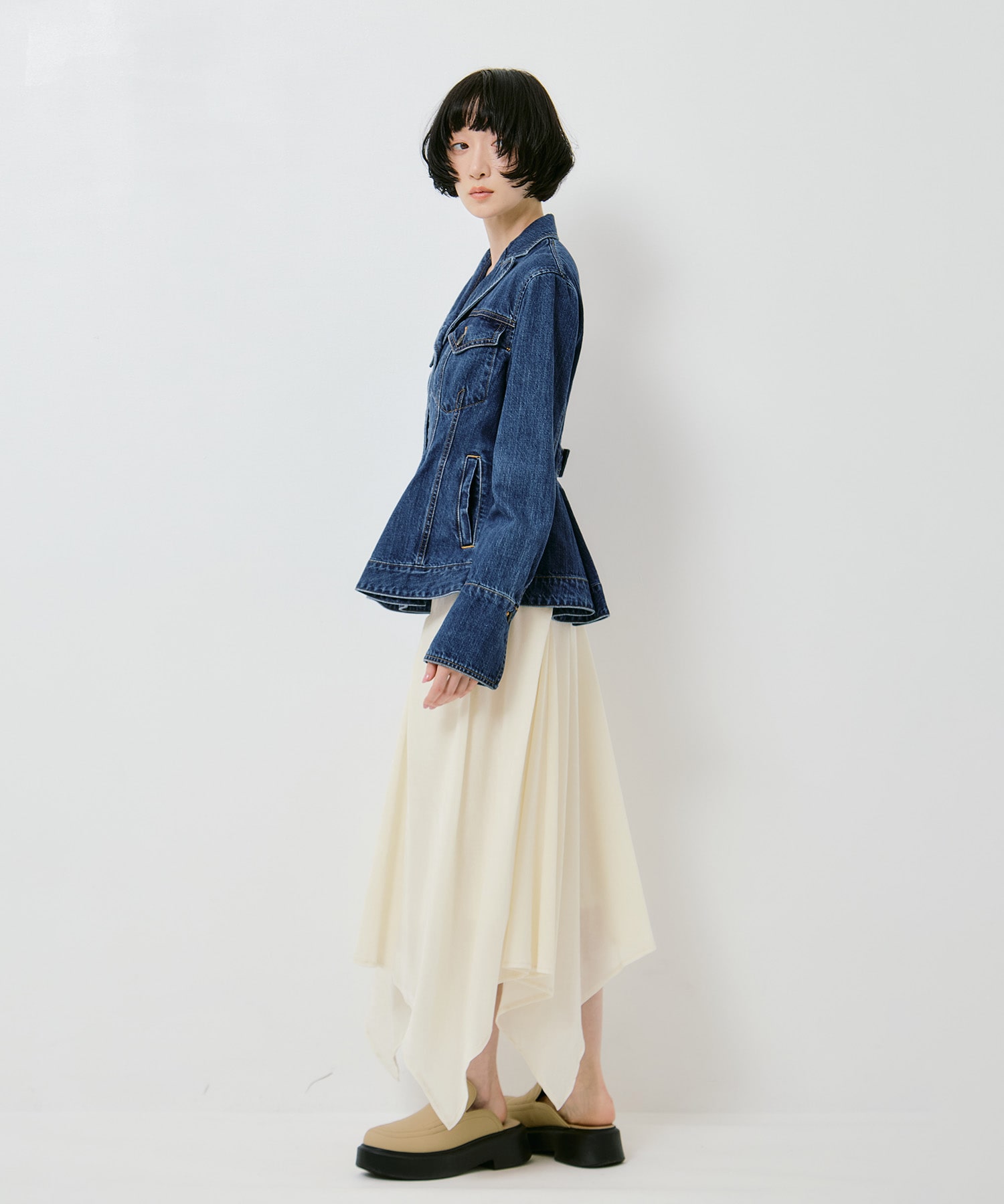 VELVET TULLE GATHERED SKIRT FETICO