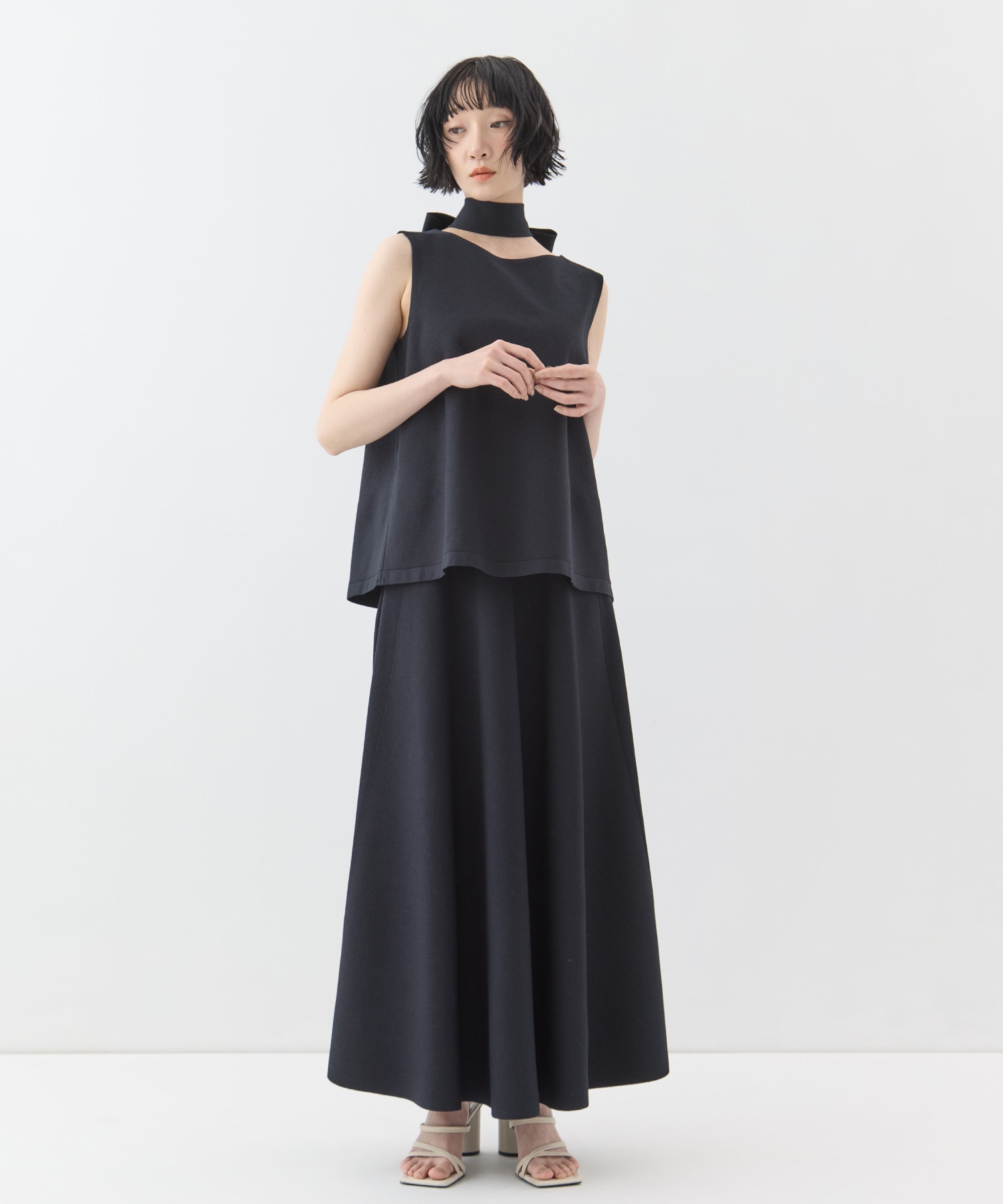 別注knit long flare skirt WRAPINKNOT