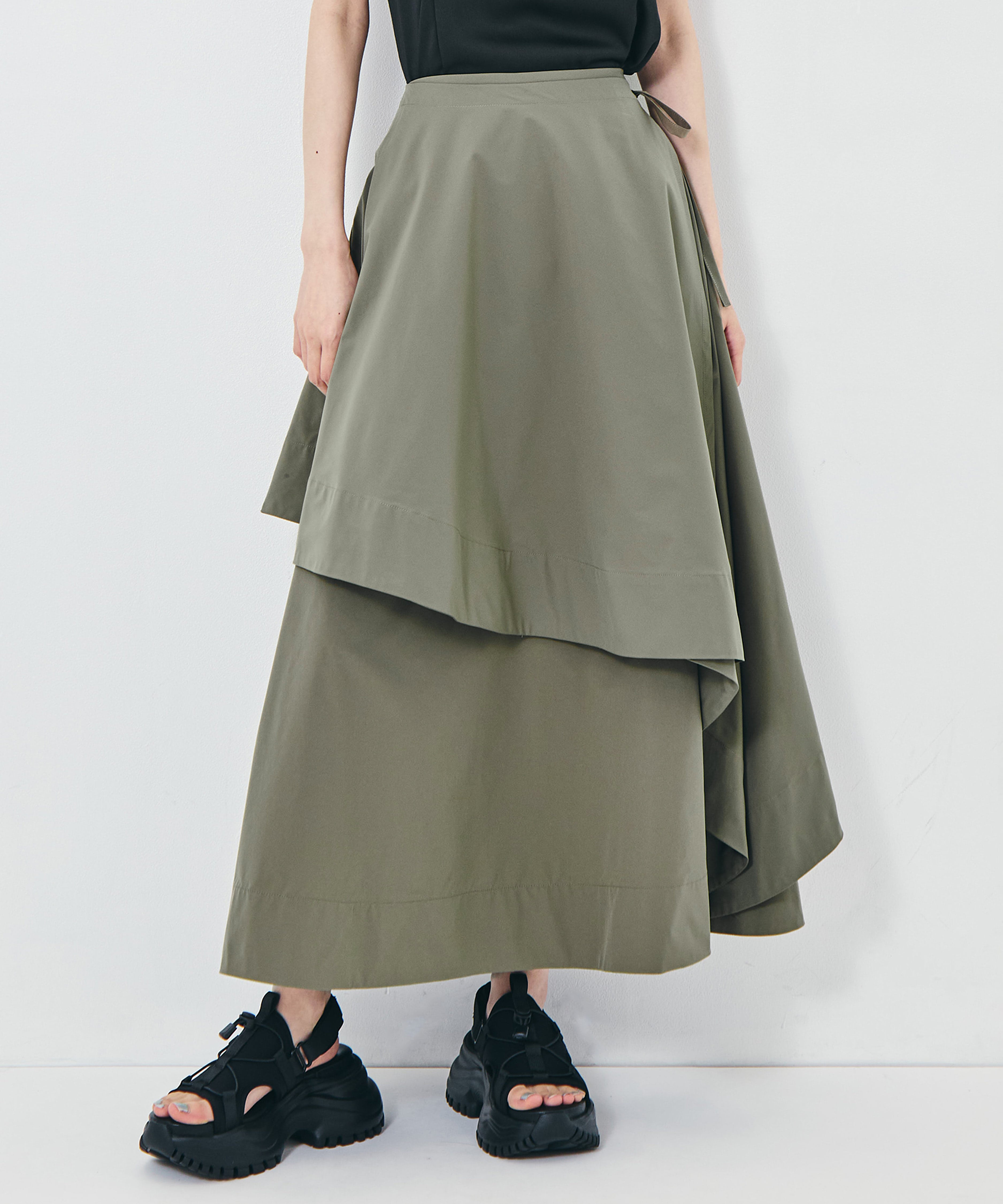 Asymmetry Wrap Layer Skirt STUDIOUS