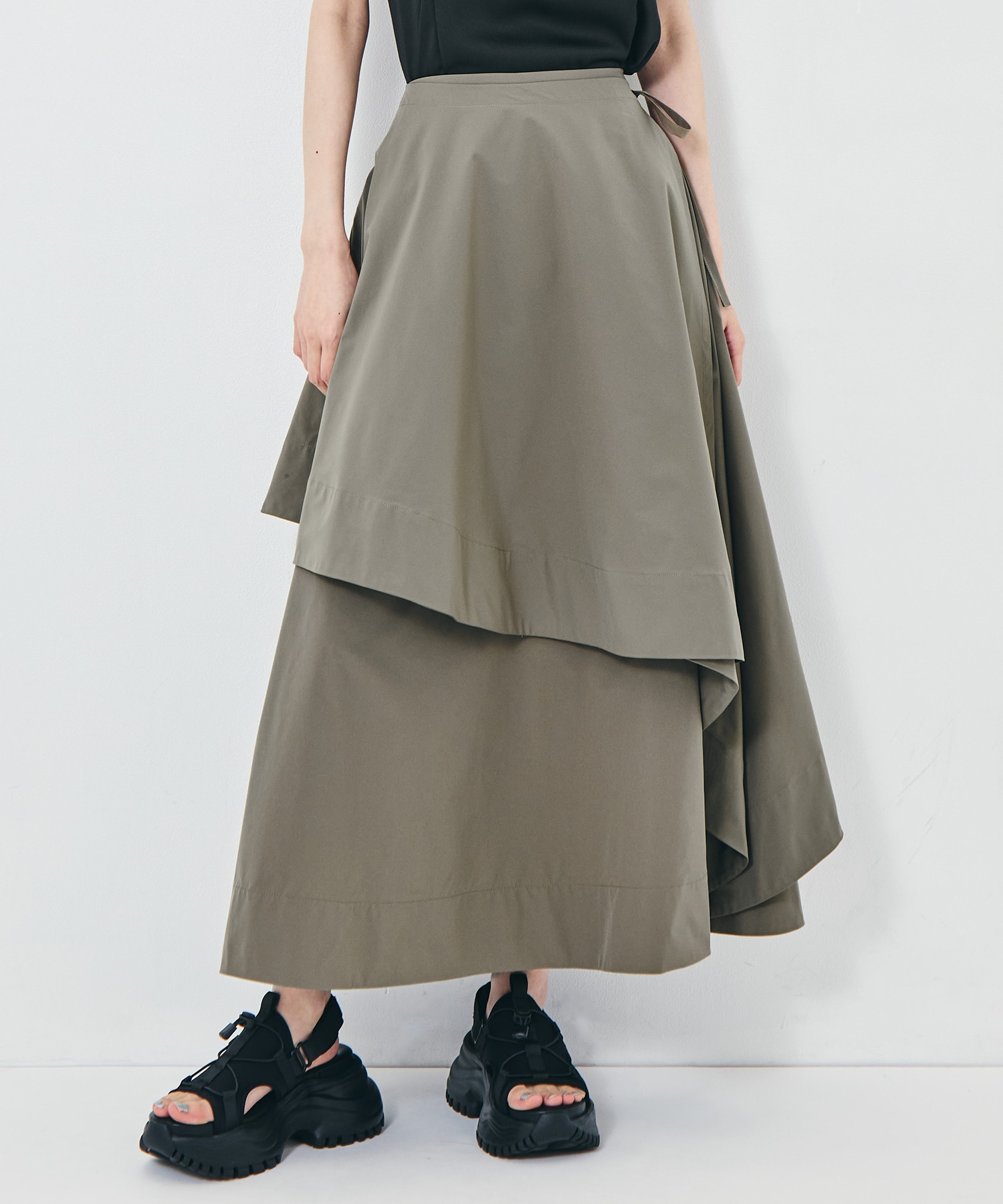 Asymmetry Wrap Layer Skirt STUDIOUS