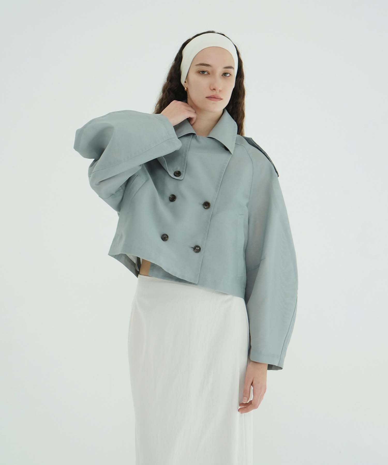 SHEER SHORT TRENCH JACKET CLANE