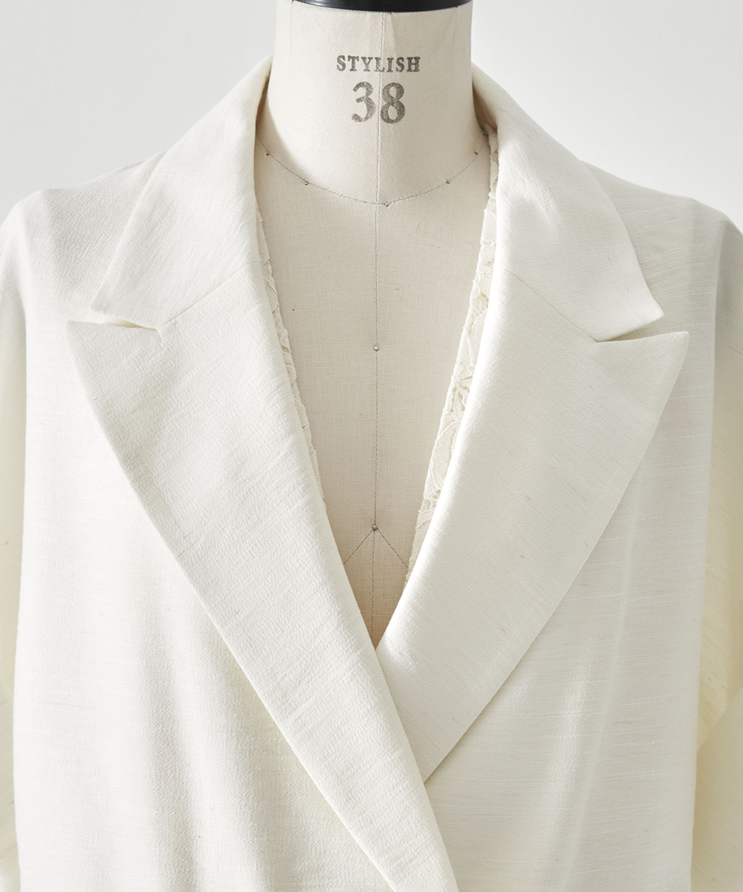 MELANGE LACE VEST LAYERED JACKET AMERI