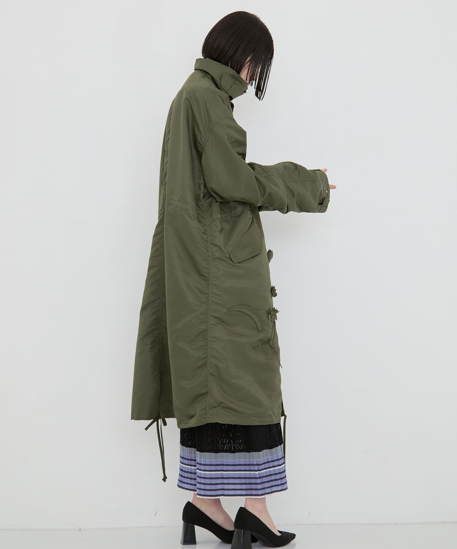 Nylon Twill 3D Embroidery Mods Coat Mame Kurogouchi