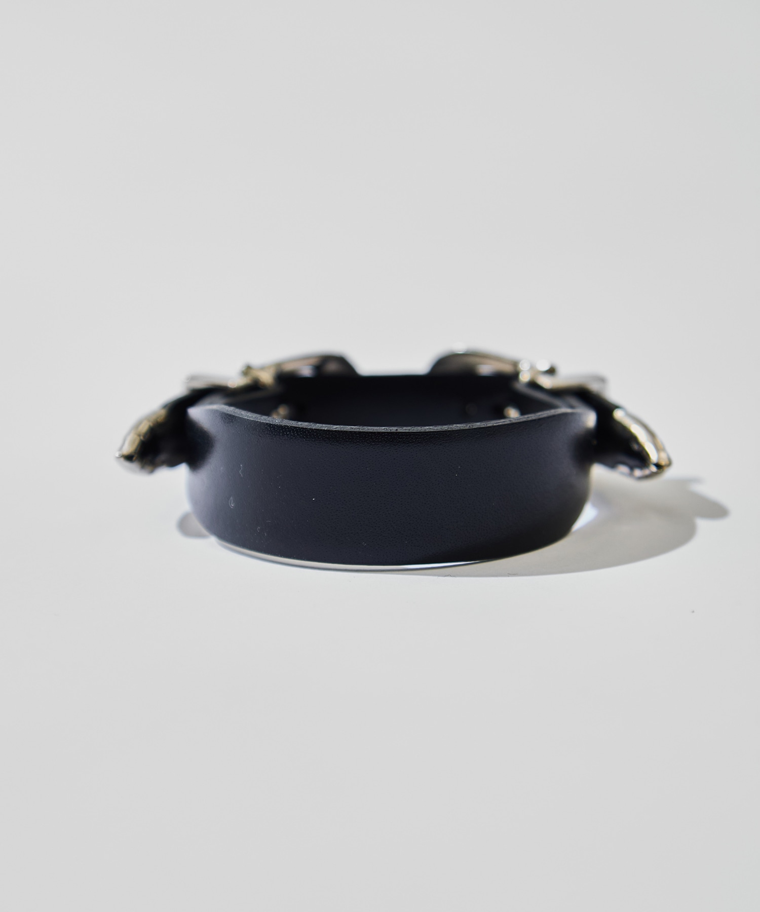 Narrow double buckle bangle 