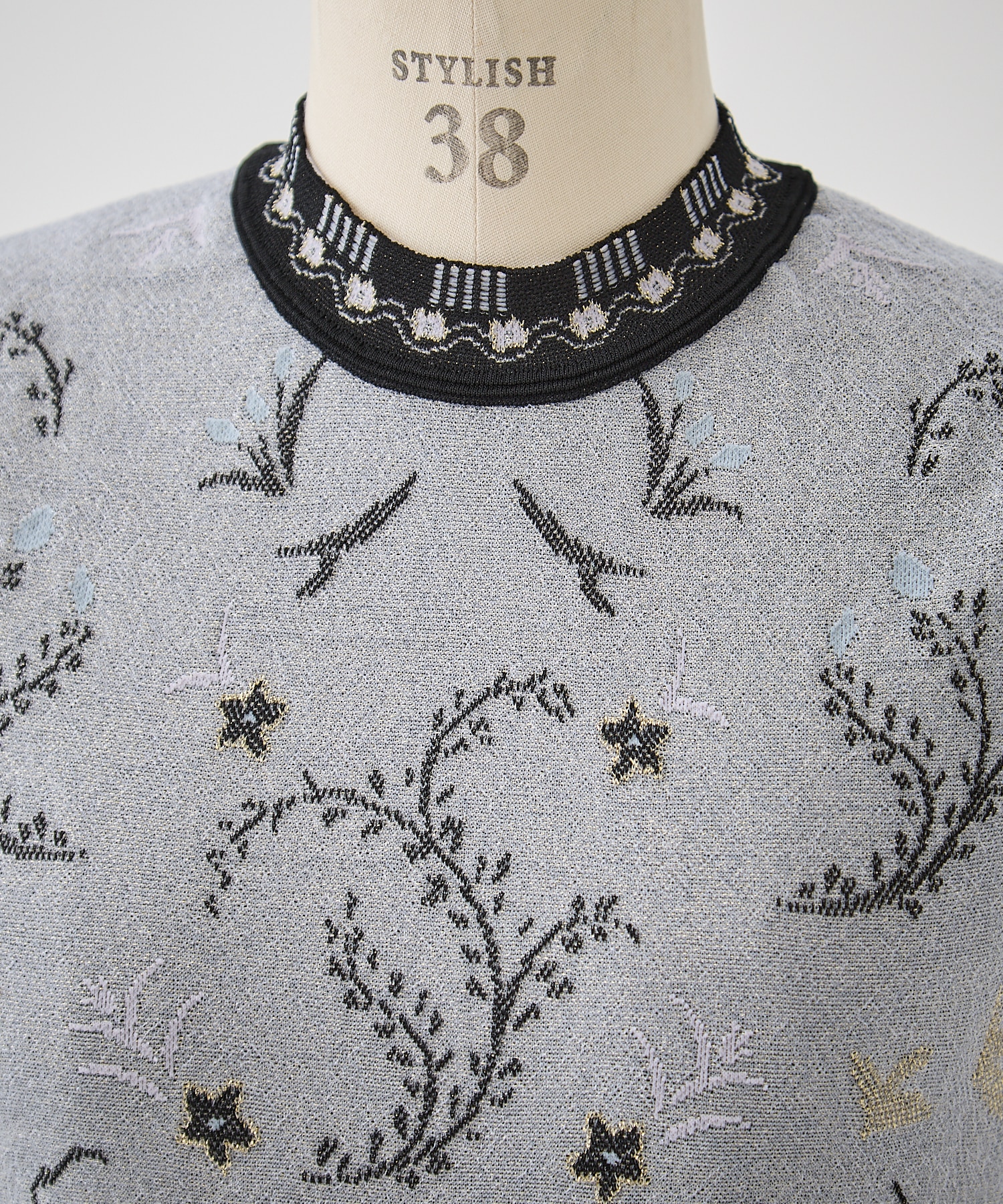 Layered Jacquard Sleeveless Knit Top Mame Kurogouchi