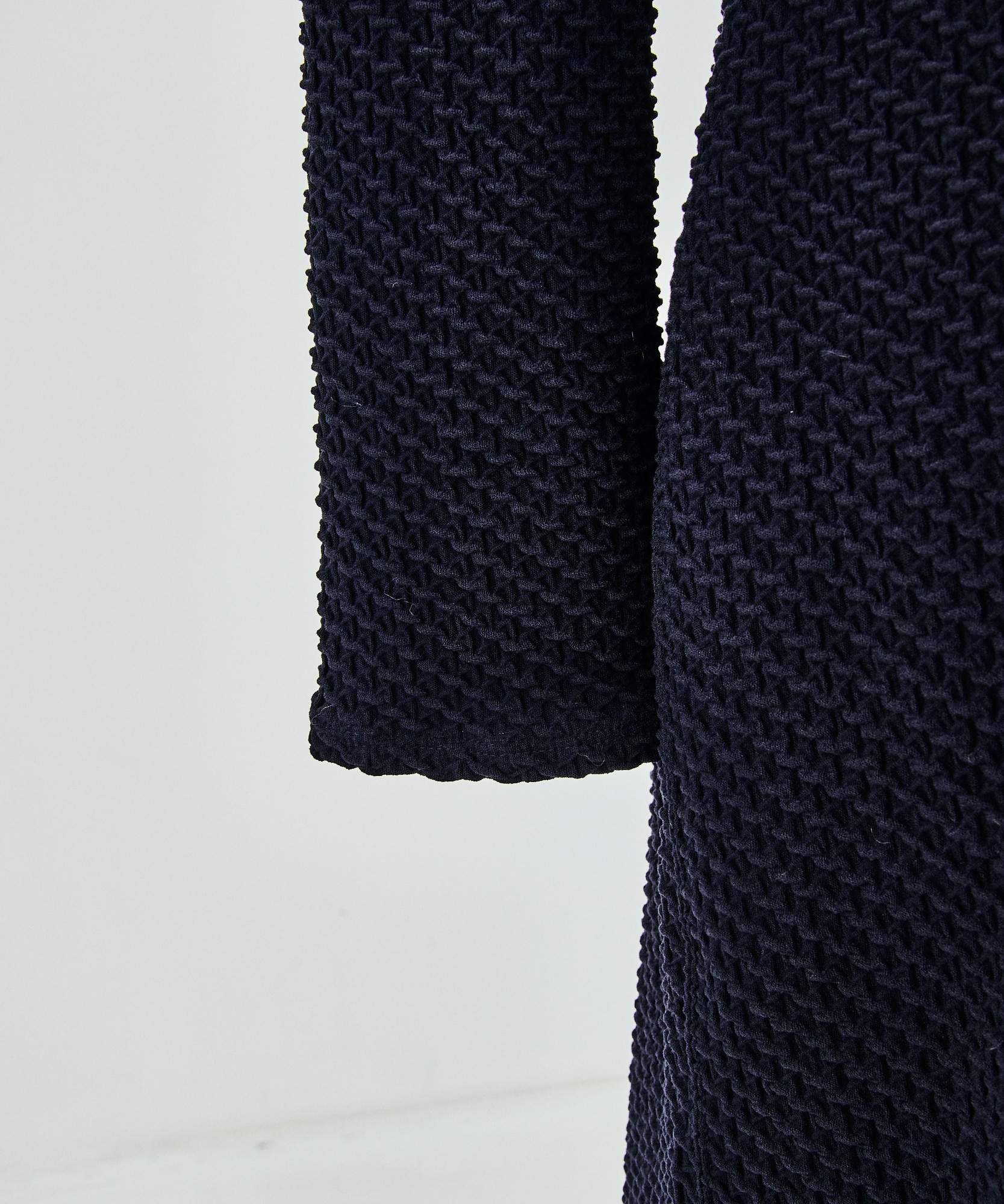 Shirring Jersey Jacquard Long Sleeve Dress Mame Kurogouchi