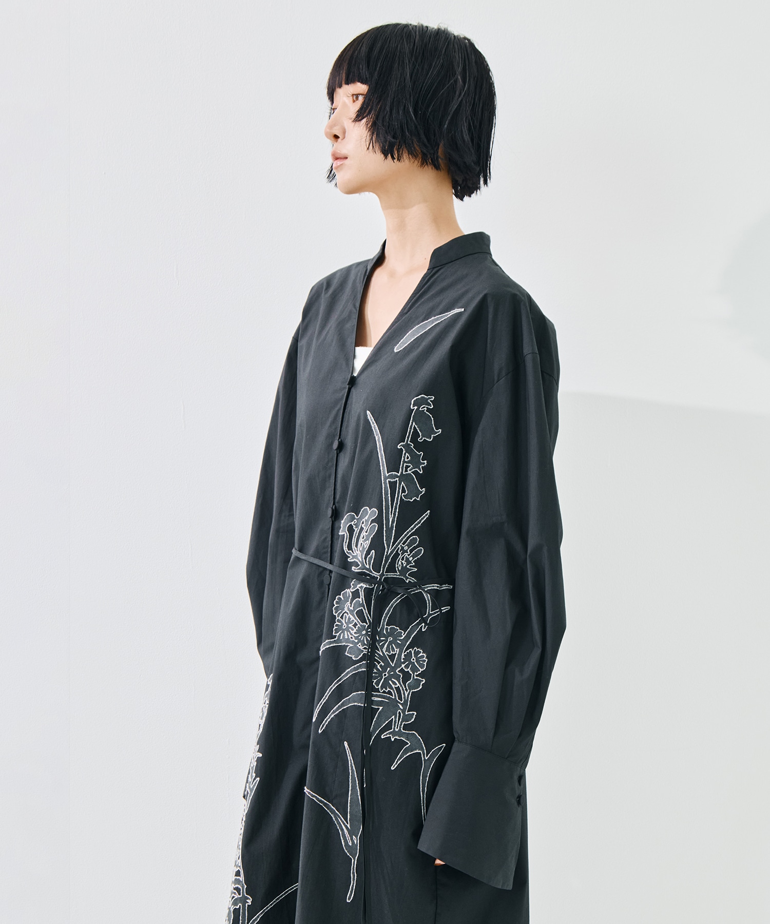 Washi Print Shirt Dress Mame Kurogouchi