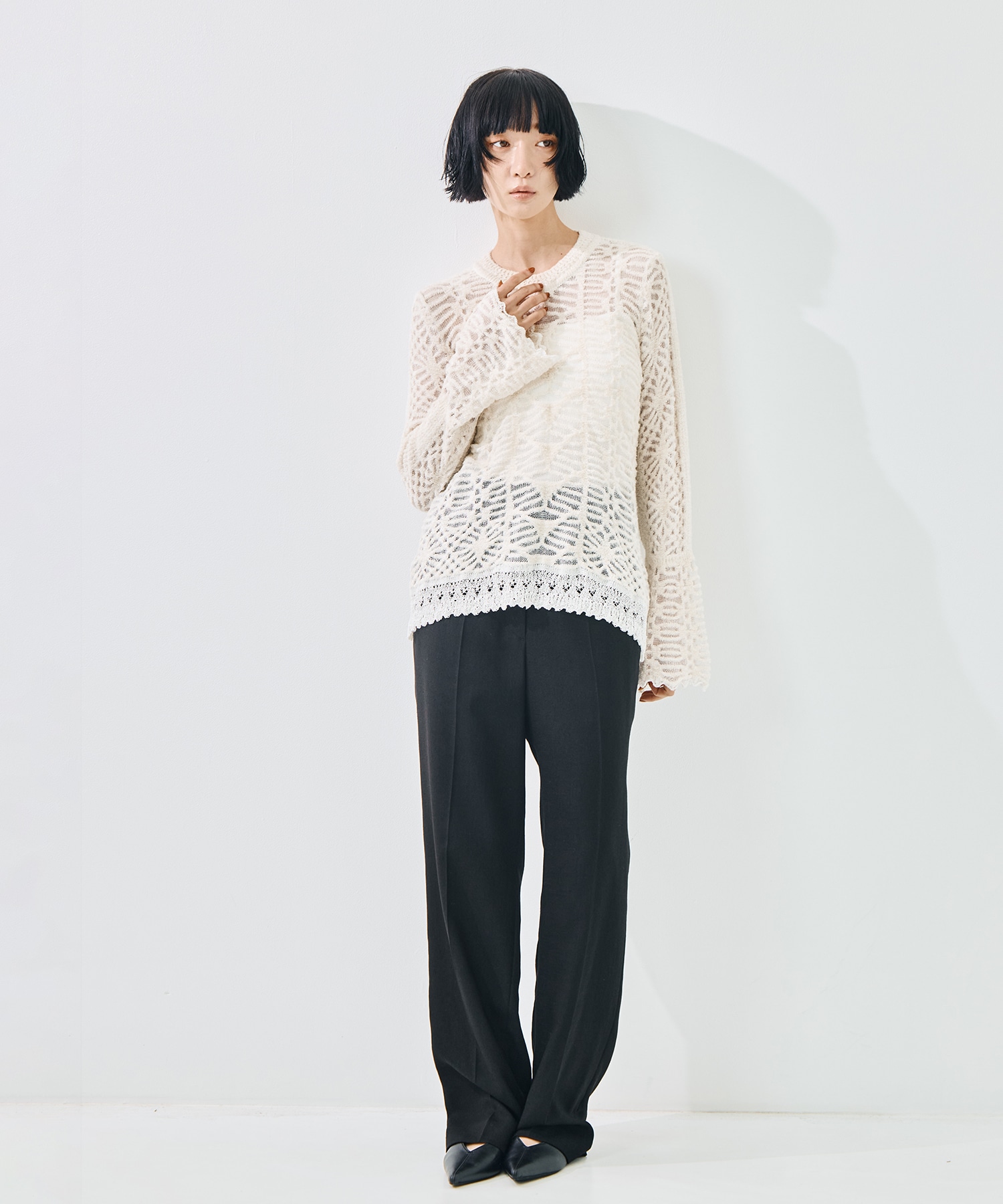 Sheer Jacquard Mole Knit Top Mame Kurogouchi