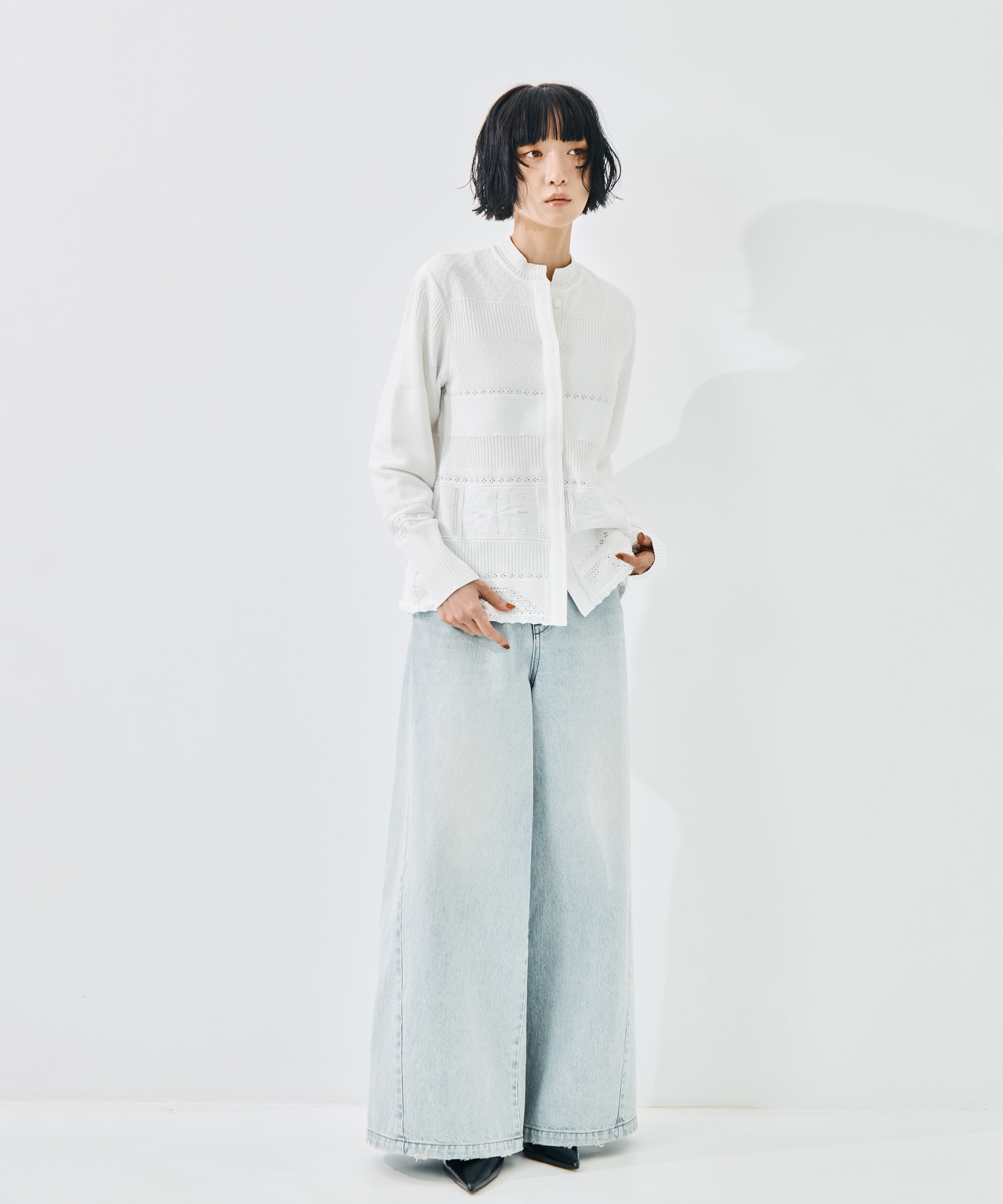 Knit Lace Cardigan Mame Kurogouchi